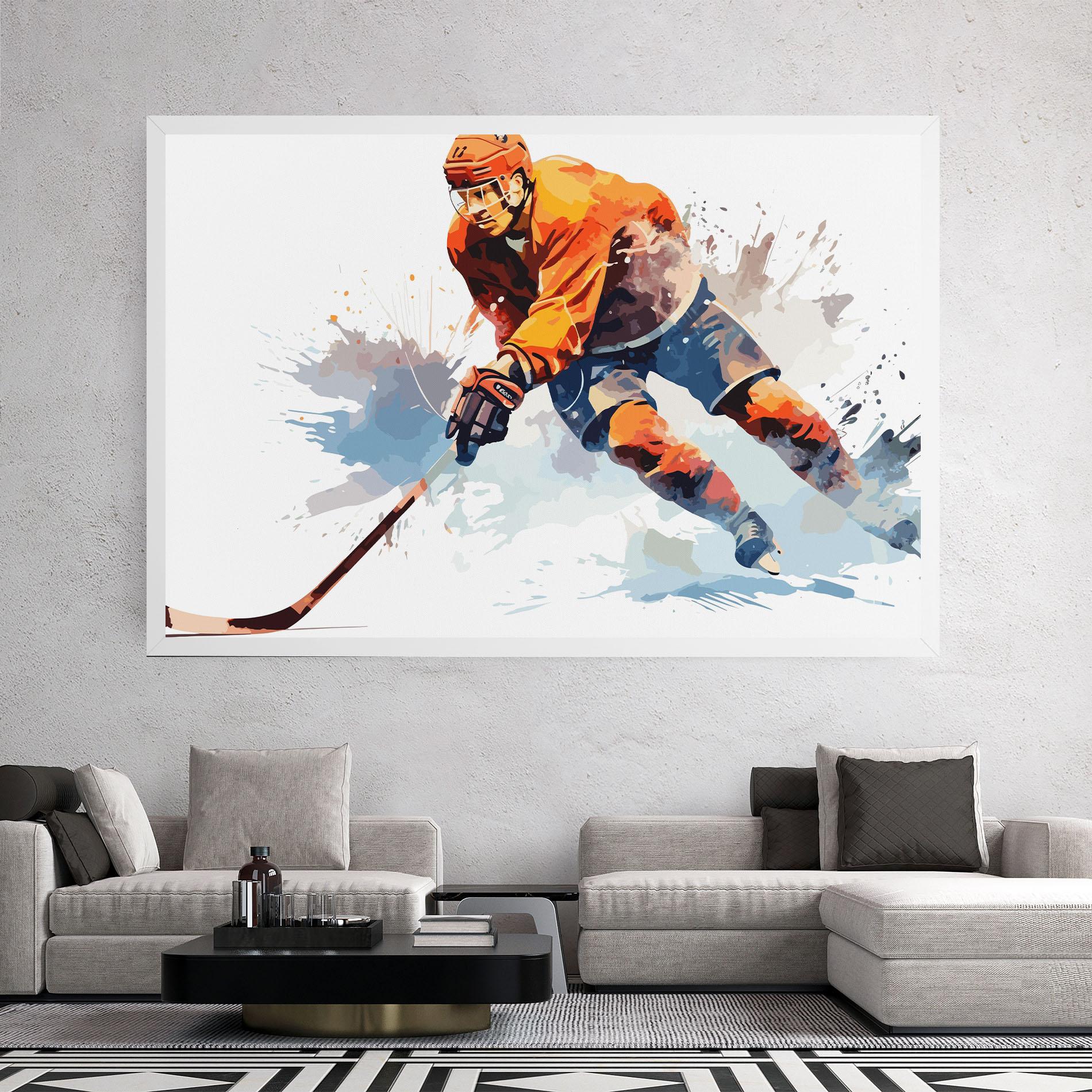 Leinwandbild Orange Hockey mockup 2