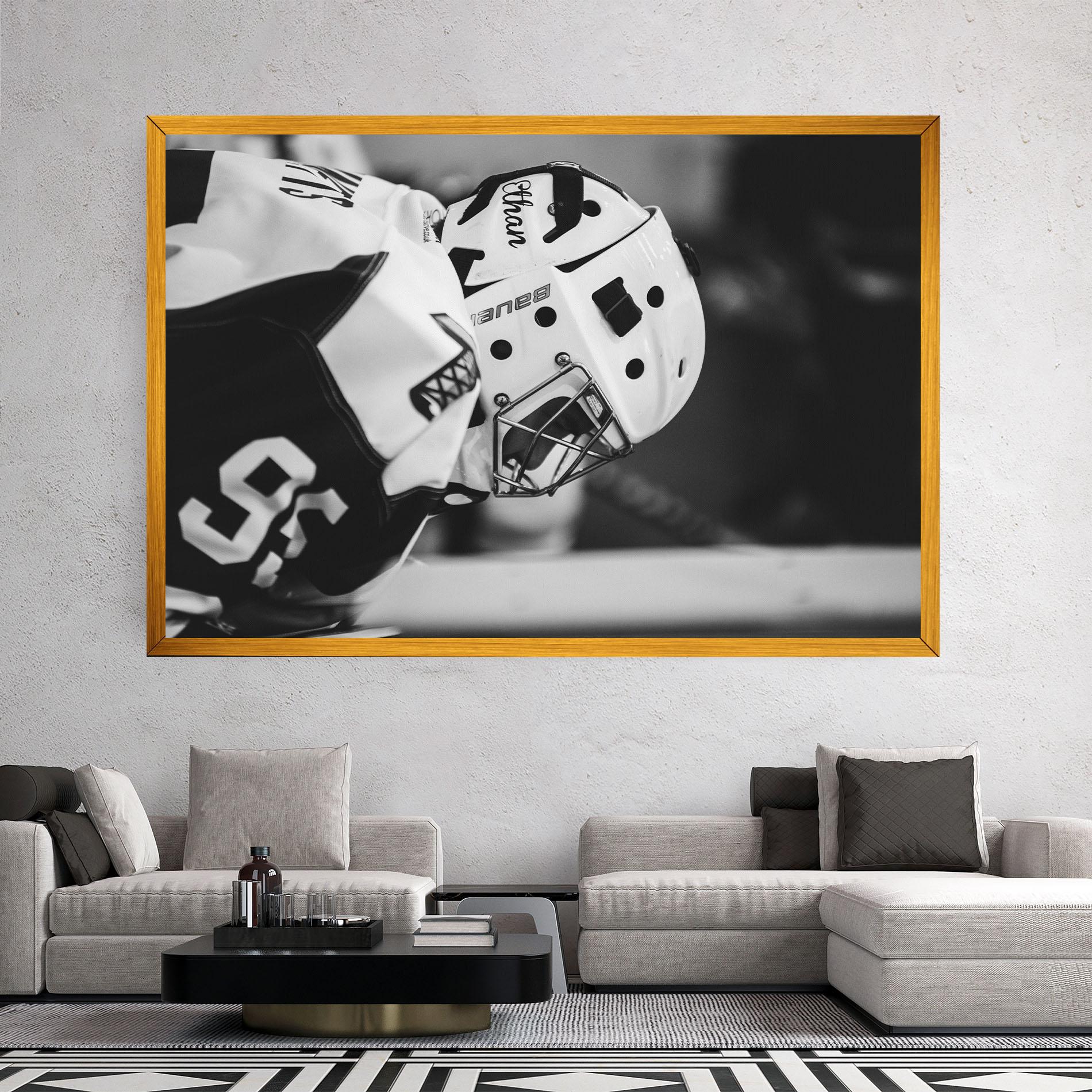 Leinwandbild Black White Hockey mockup 2