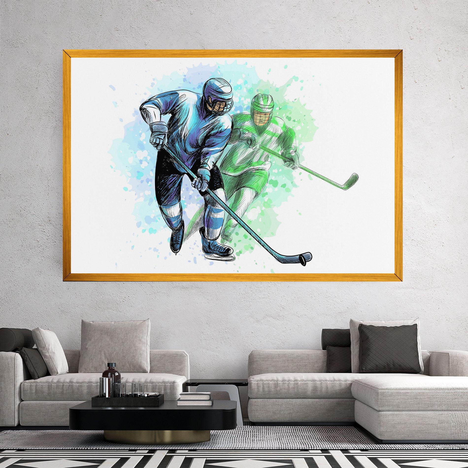 Leinwandbild Green Blue Hockey mockup 2