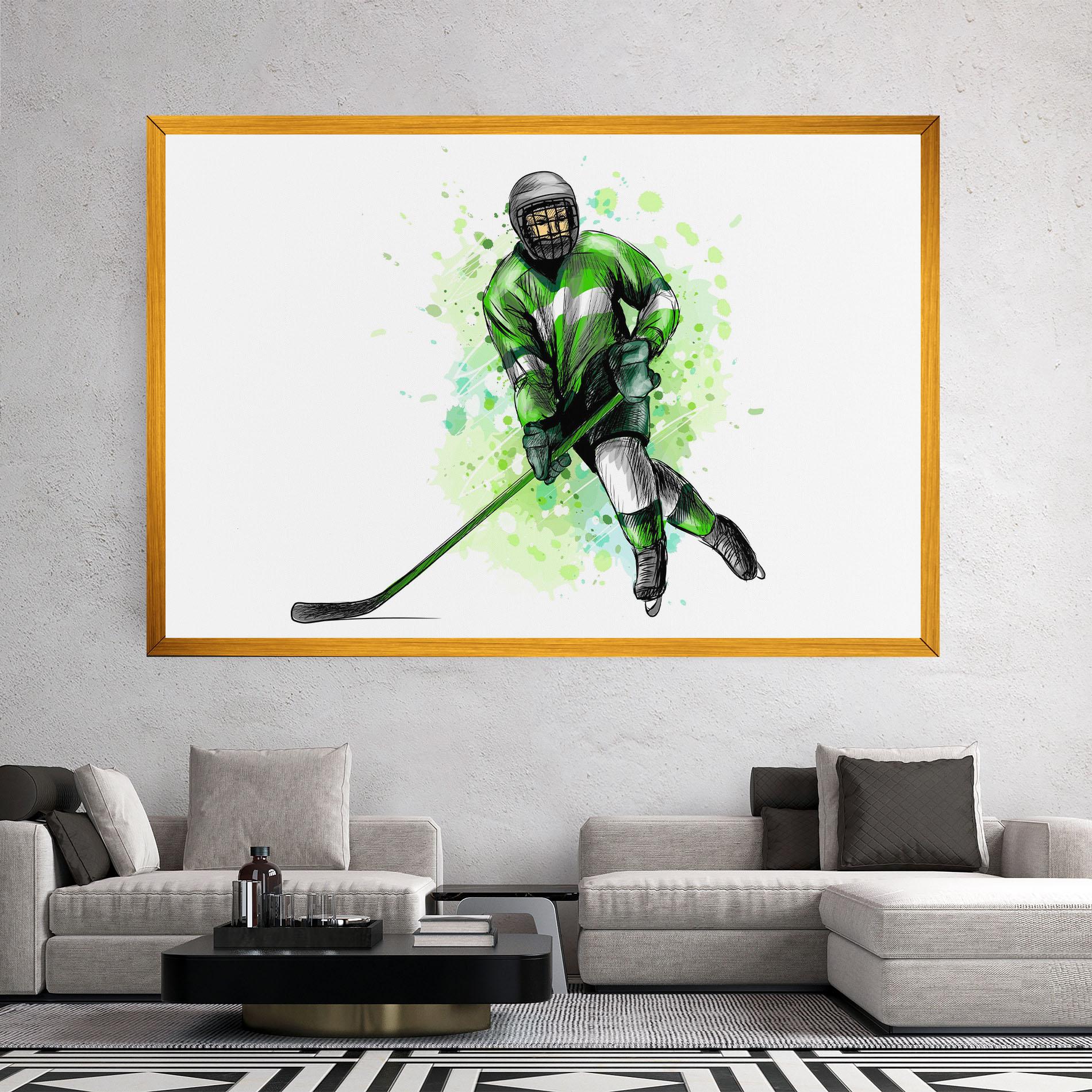 Leinwandbild Green Hockey mockup 2