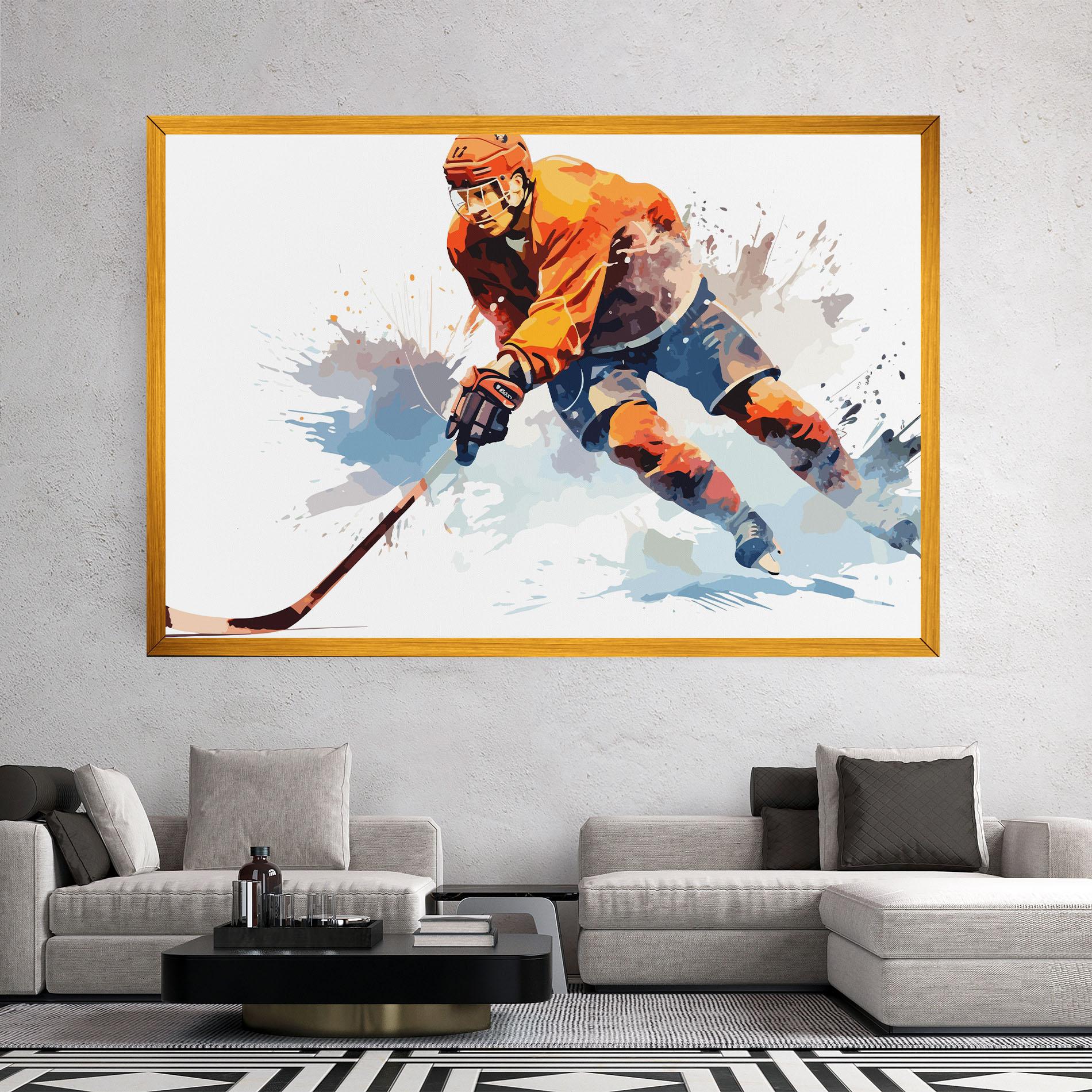 Leinwandbild Orange Hockey mockup 2