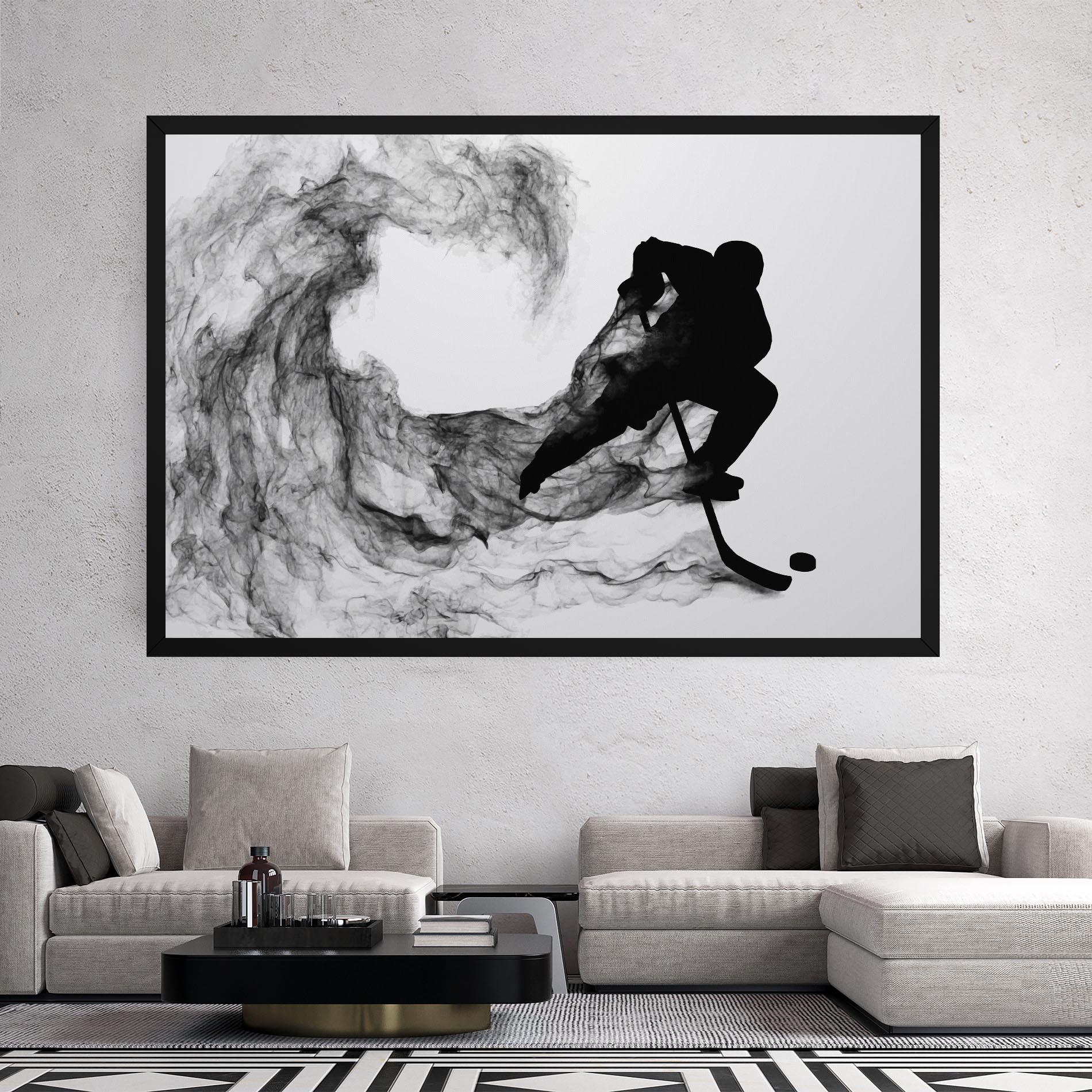 Leinwandbild Black Smoke Hockey mockup 2