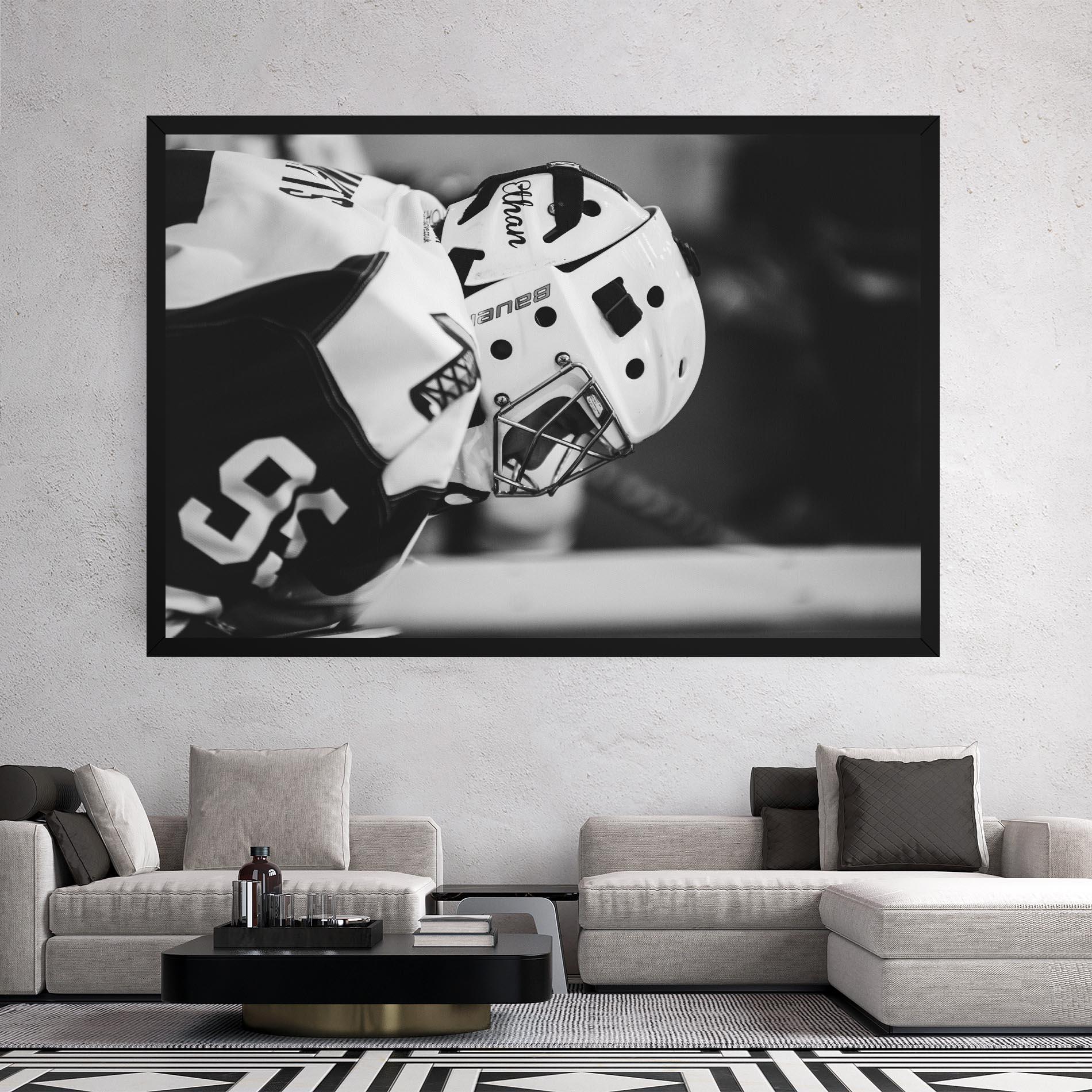 Leinwandbild Black White Hockey mockup 2