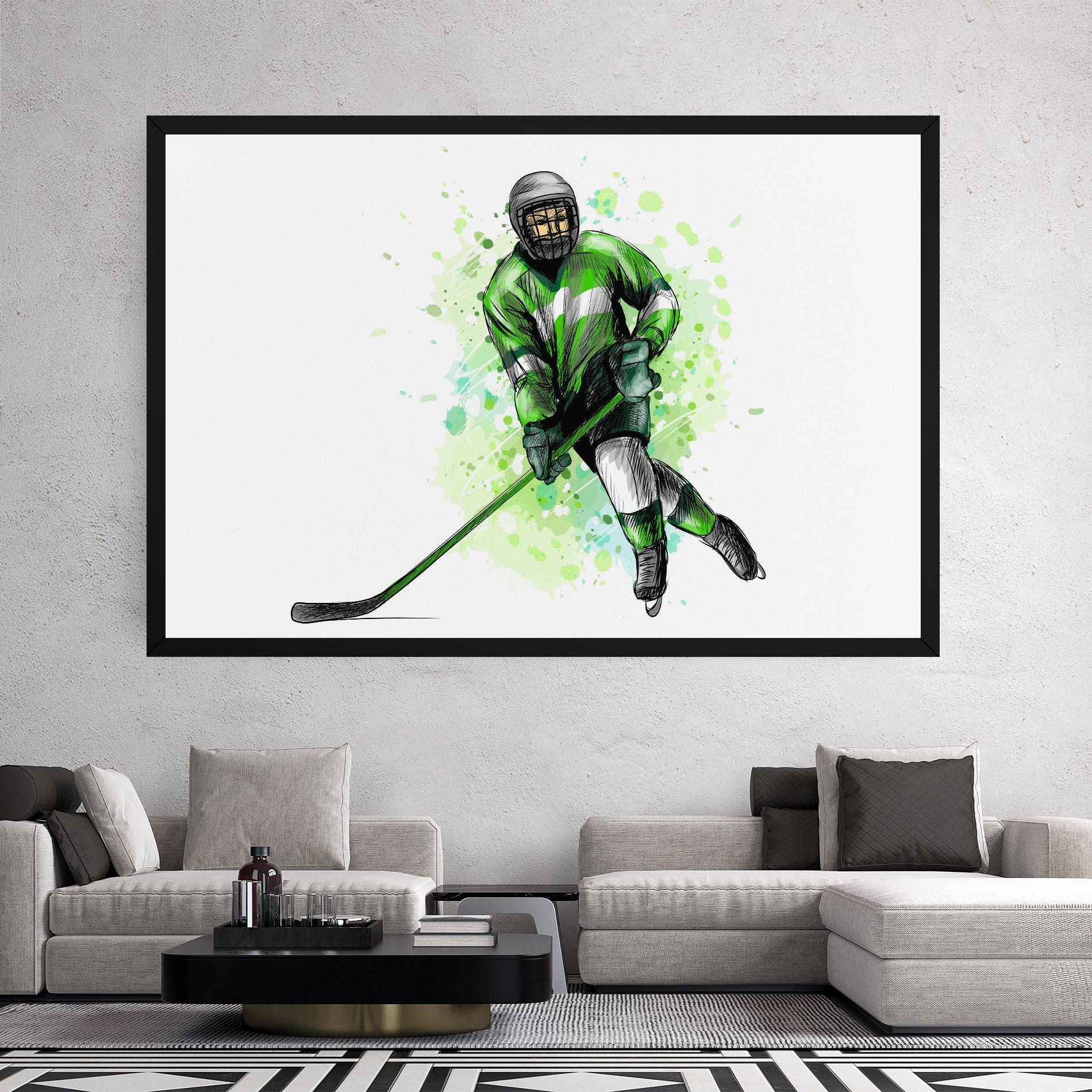 Leinwandbild Green Hockey mockup 2