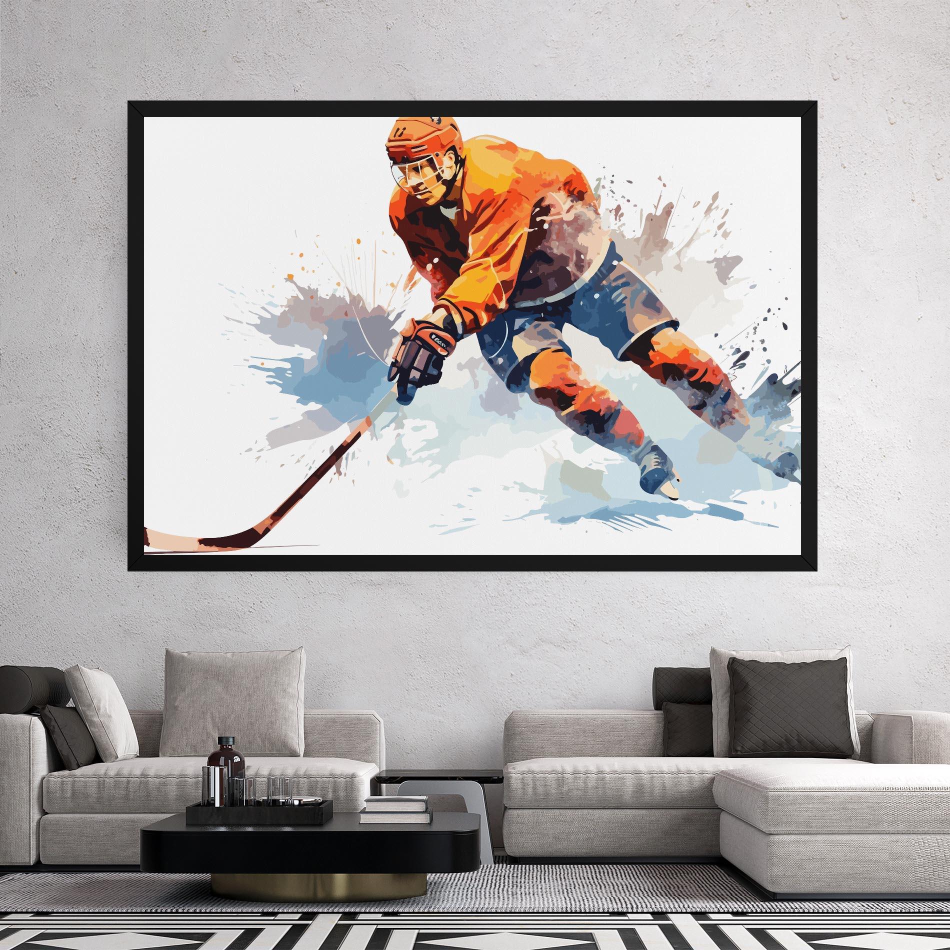 Leinwandbild Orange Hockey mockup 2