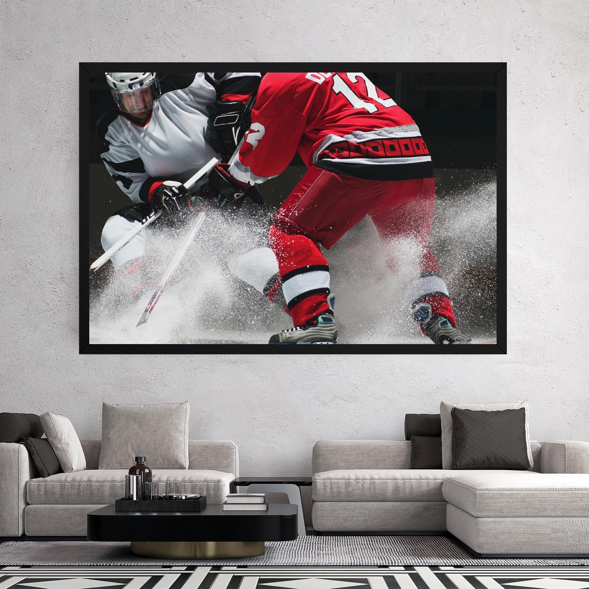 Leinwandbild Red Hokey Player mockup 2