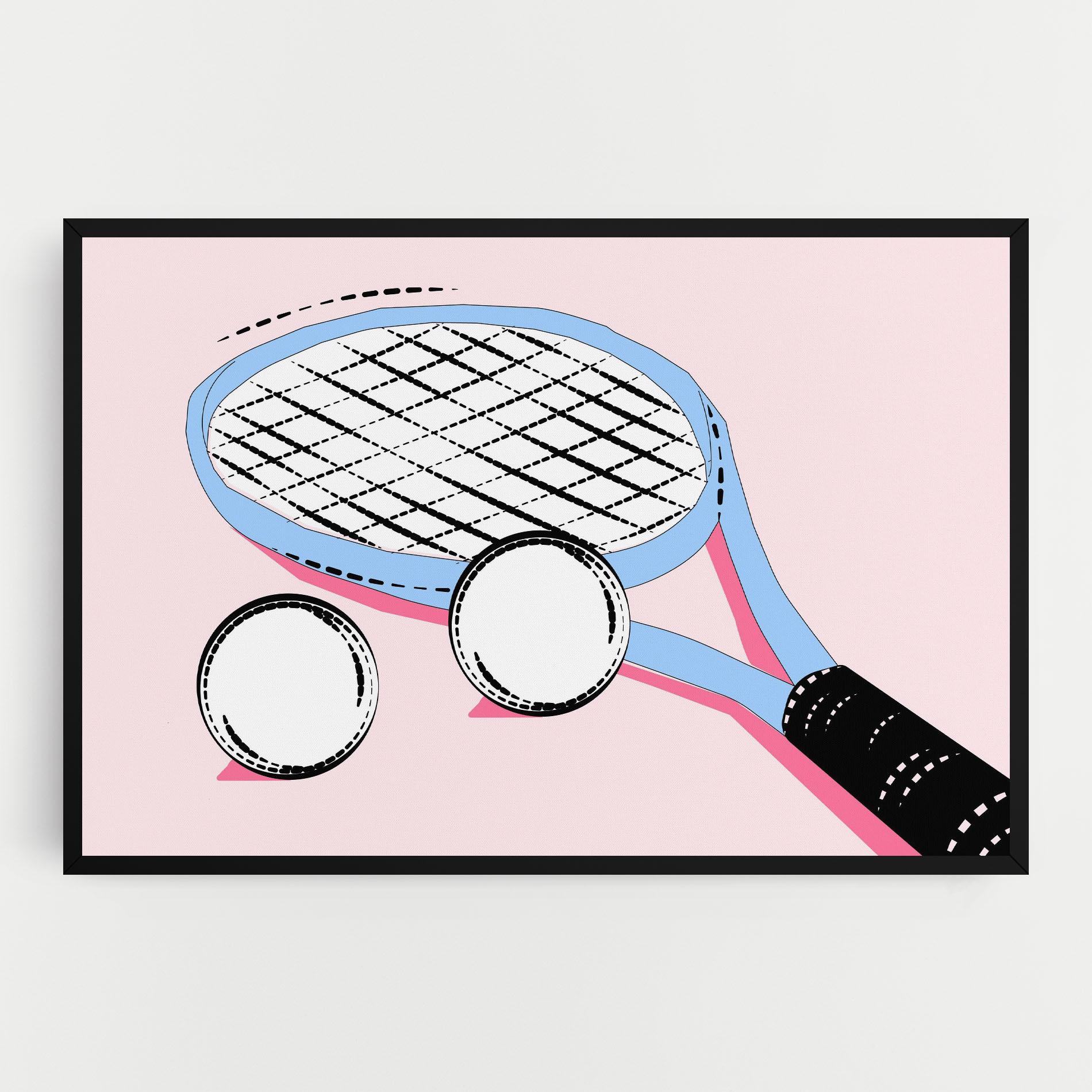 Leinwandbild Pink Tennis mockup 0