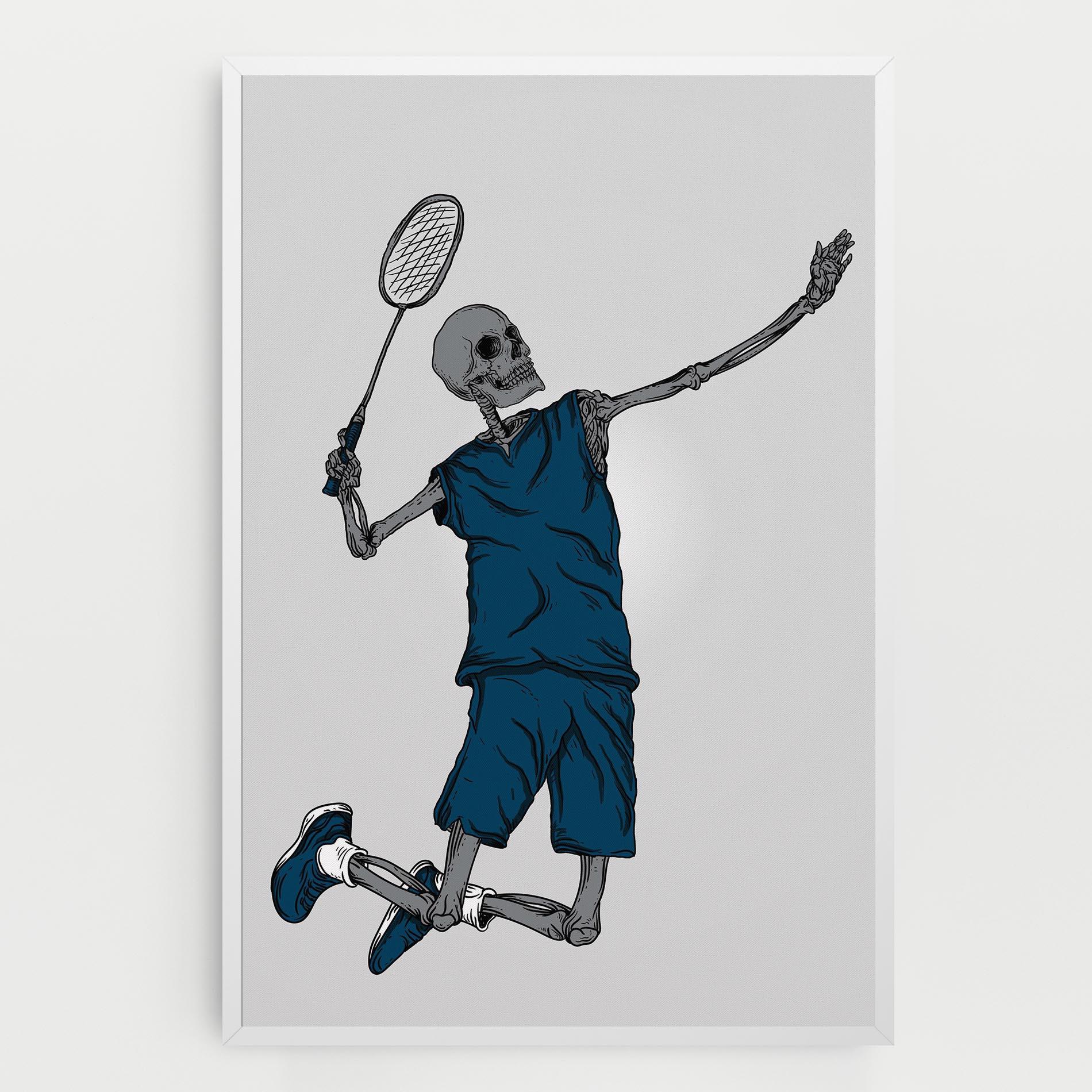 Leinwandbild Blue Skull Tennis mockup 0