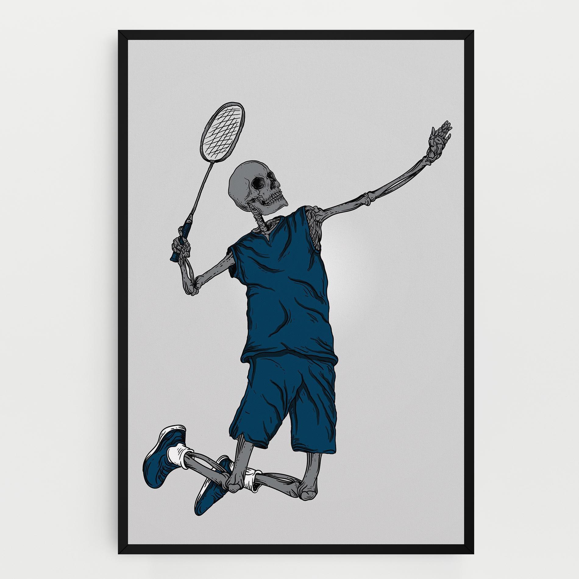 Leinwandbild Blue Skull Tennis mockup 0