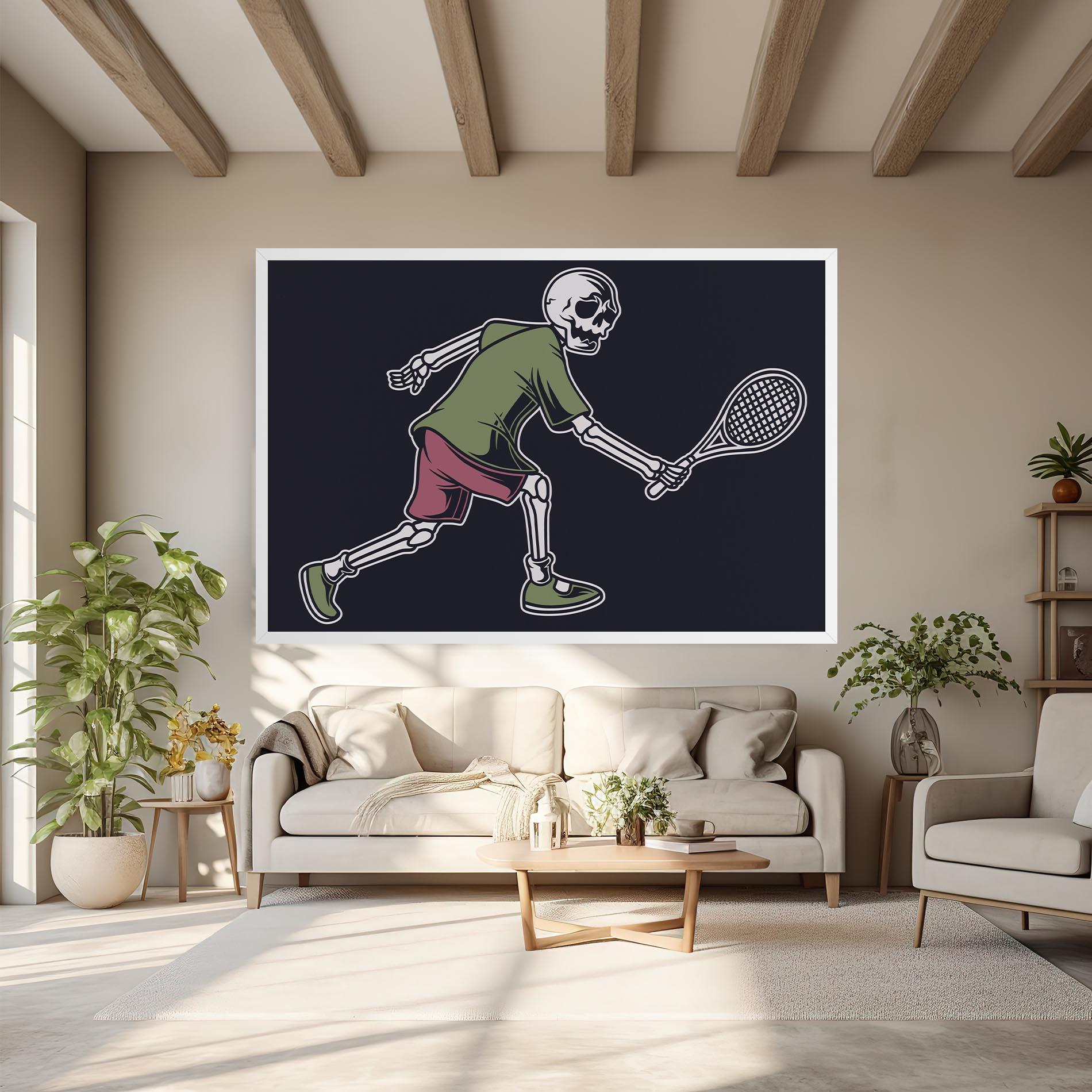 Leinwandbild Skull Tennis mockup 6
