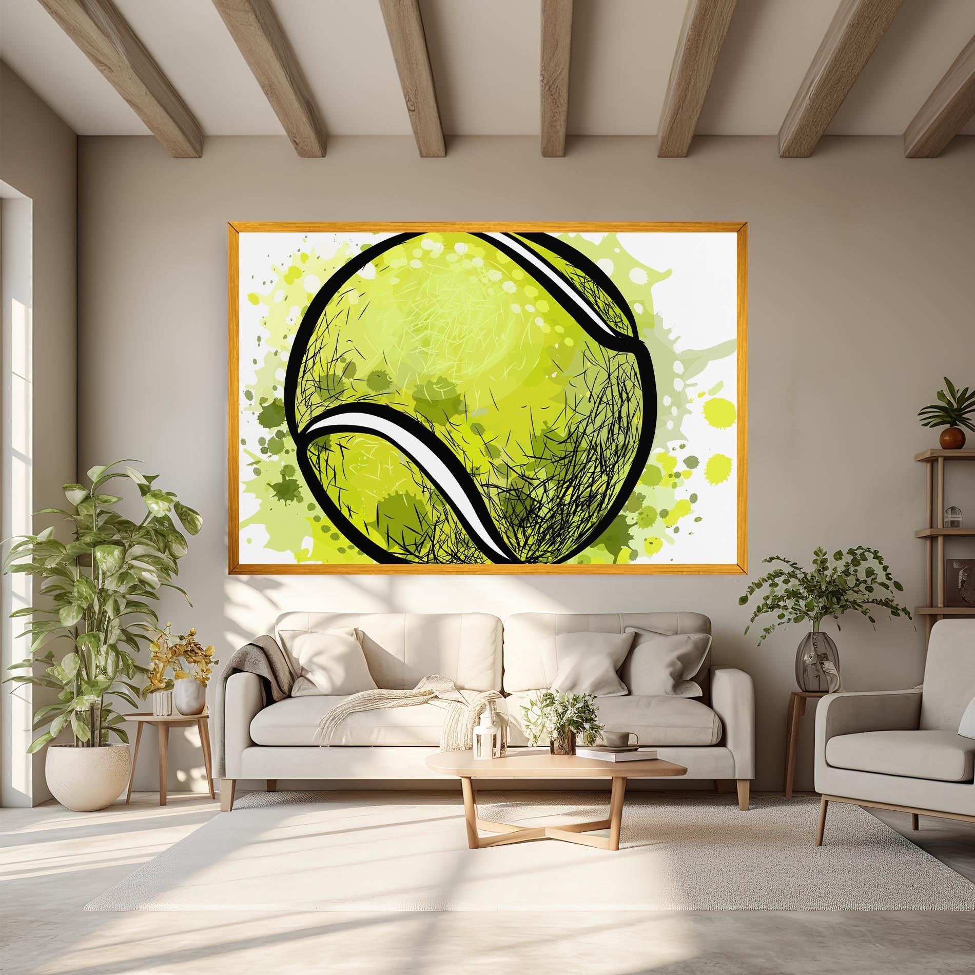 Leinwandbild Big Tennis Ball mockup 6