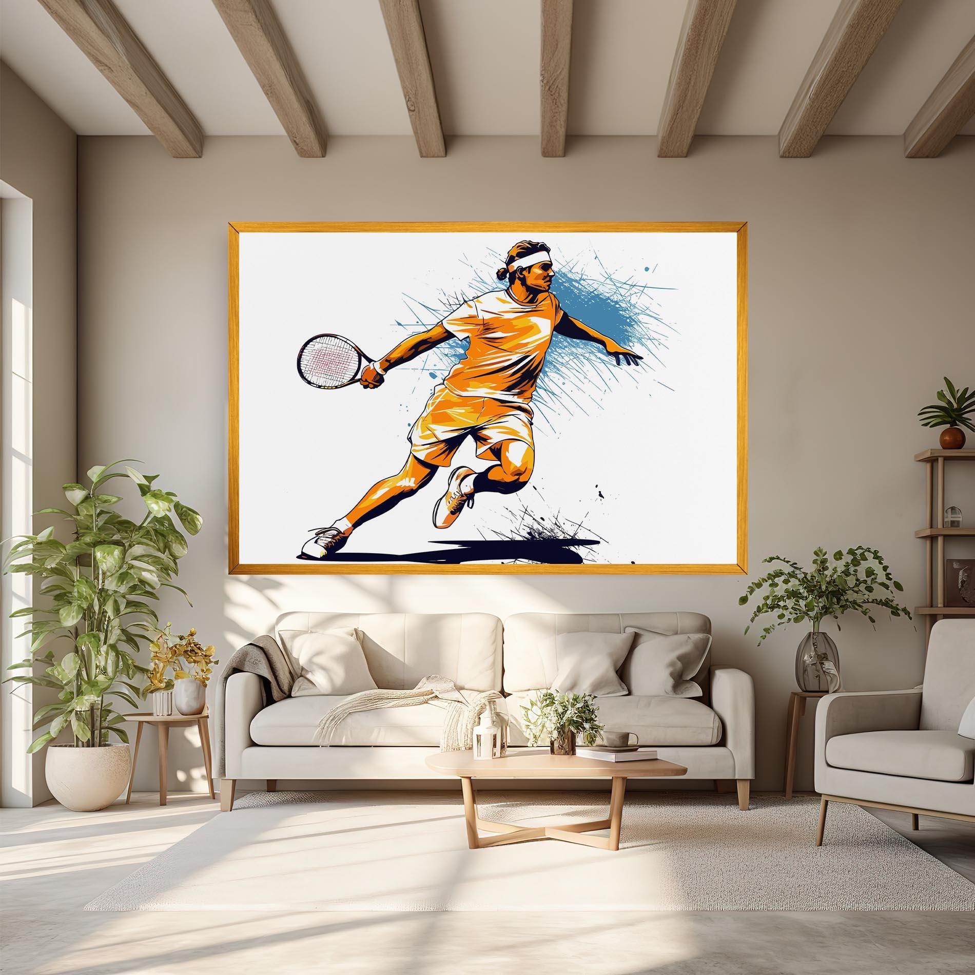 Leinwandbild Orange Blue Tennis mockup 6