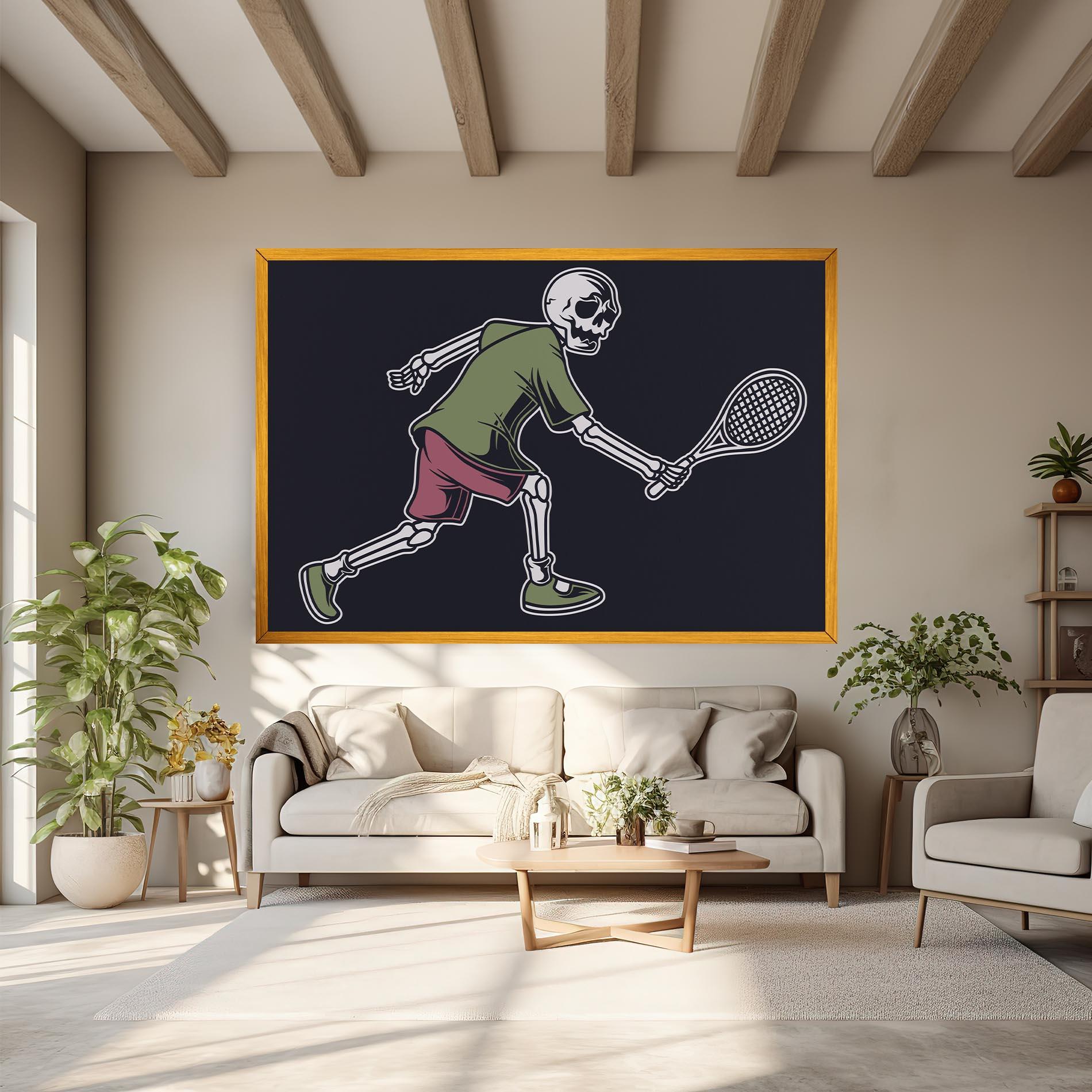 Leinwandbild Skull Tennis mockup 6