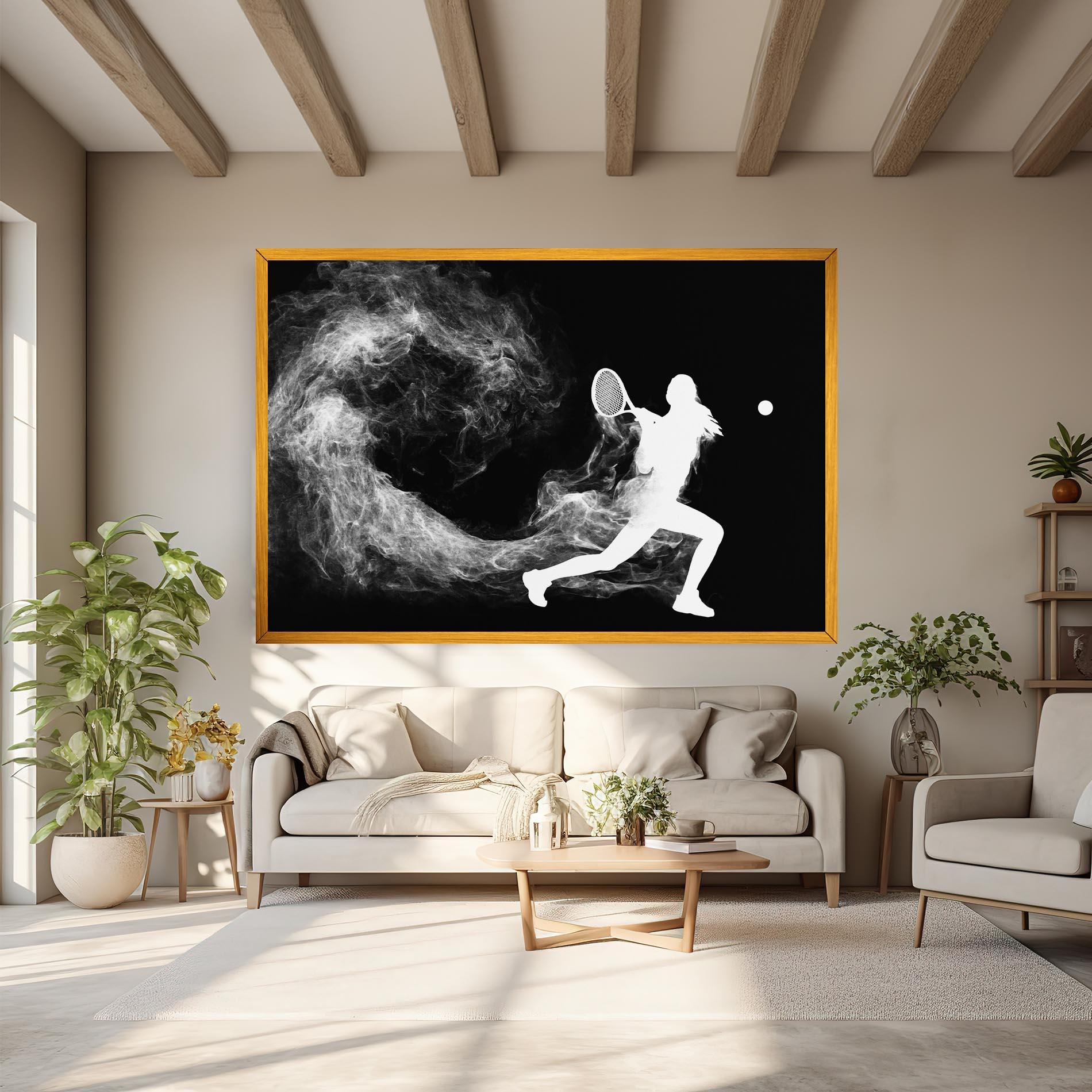 Leinwandbild Tennis Spoke White mockup 6