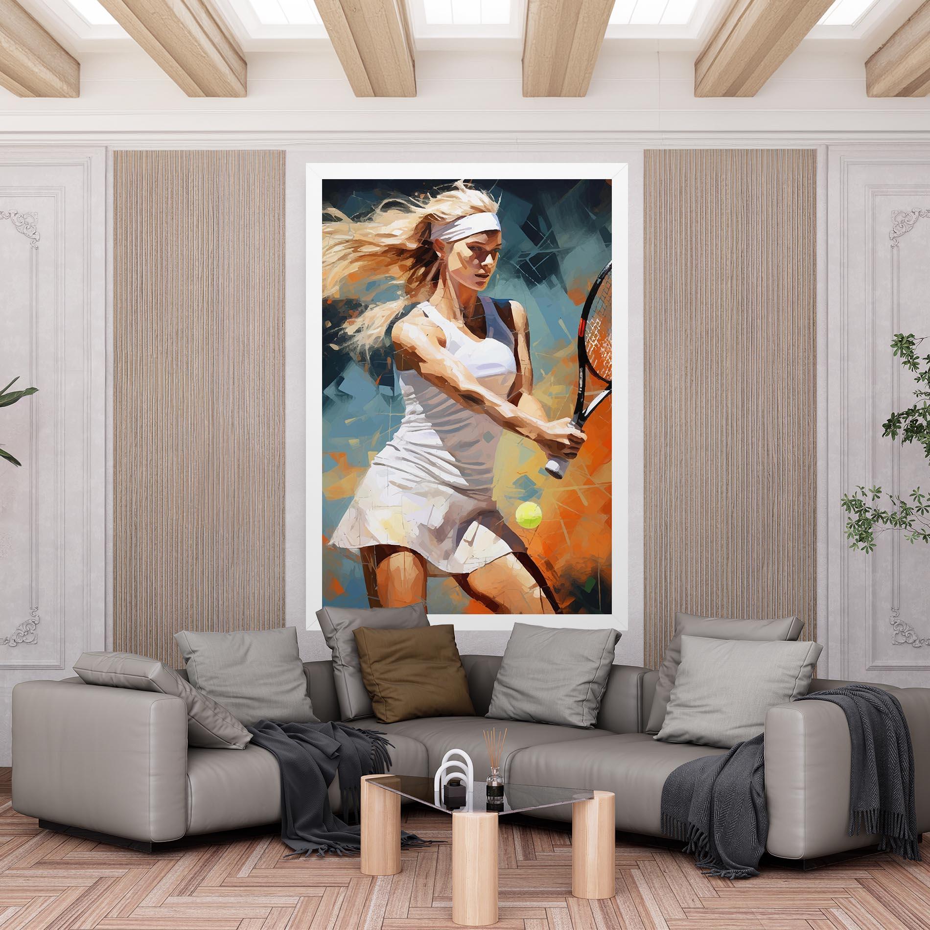 Leinwandbild Blonde Tennis Girl mockup 6