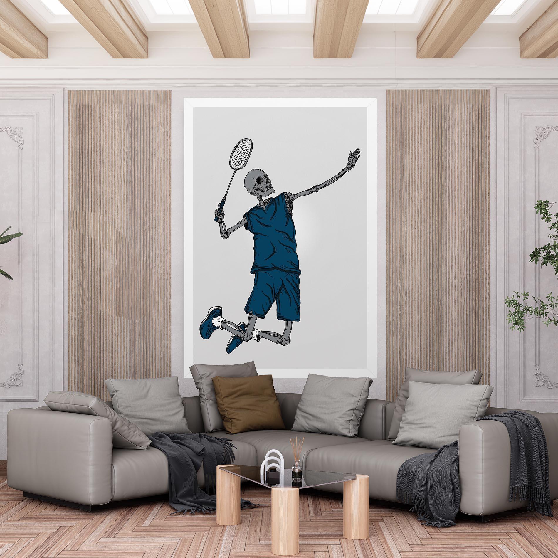 Leinwandbild Blue Skull Tennis mockup 6