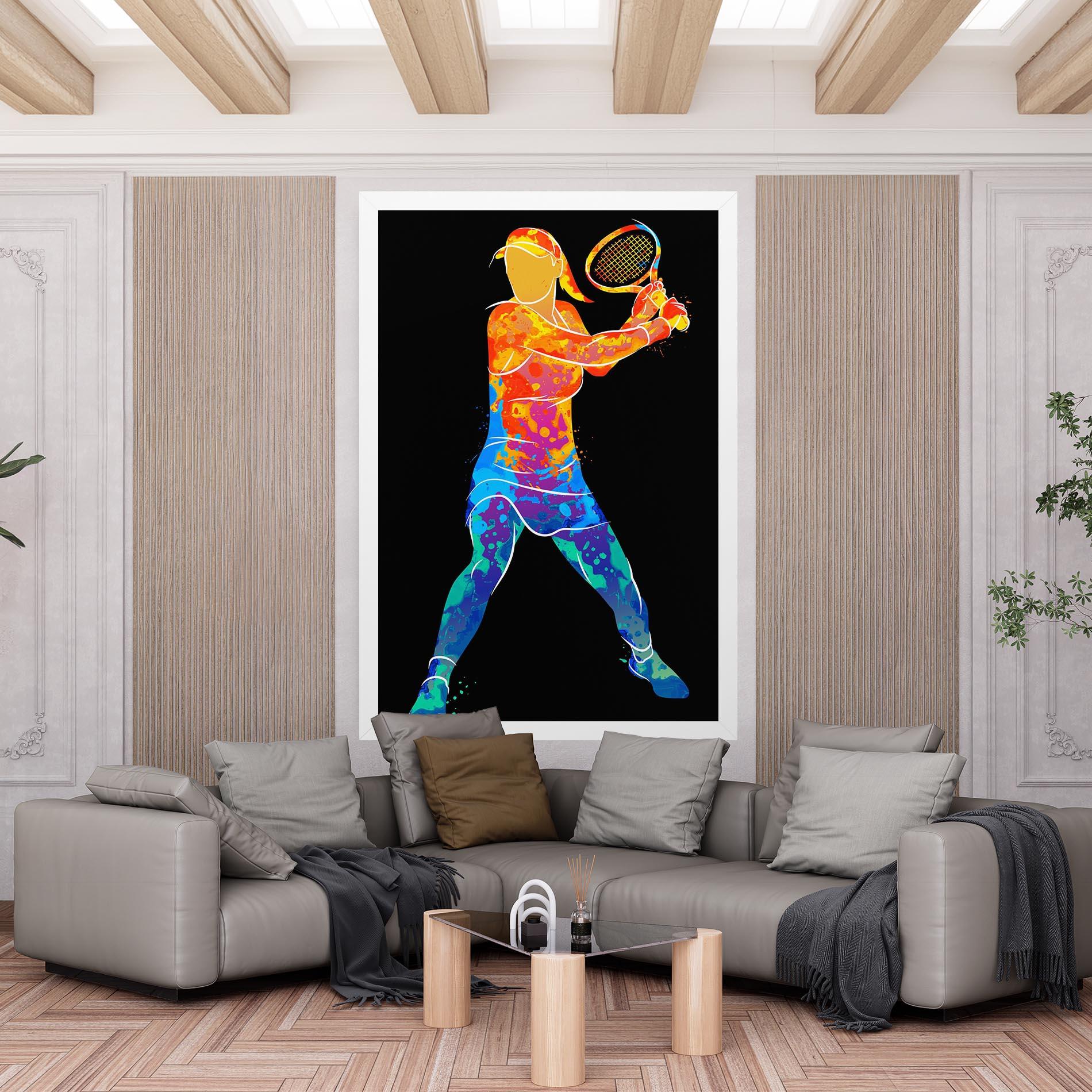 Leinwandbild Green Orange Tennis mockup 6