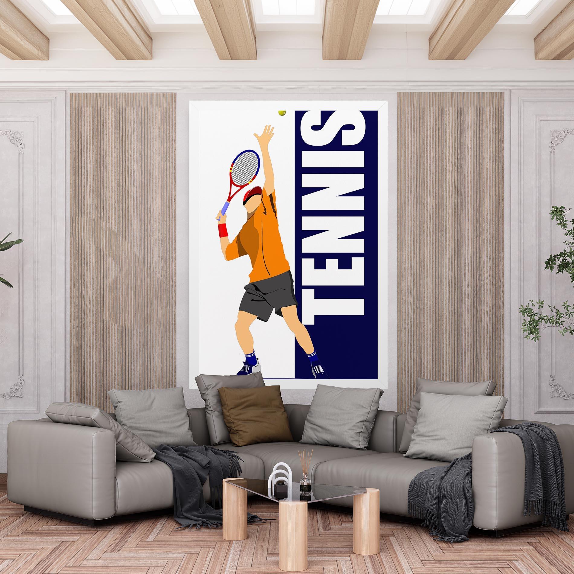 Leinwandbild Orange Tennis Player mockup 6