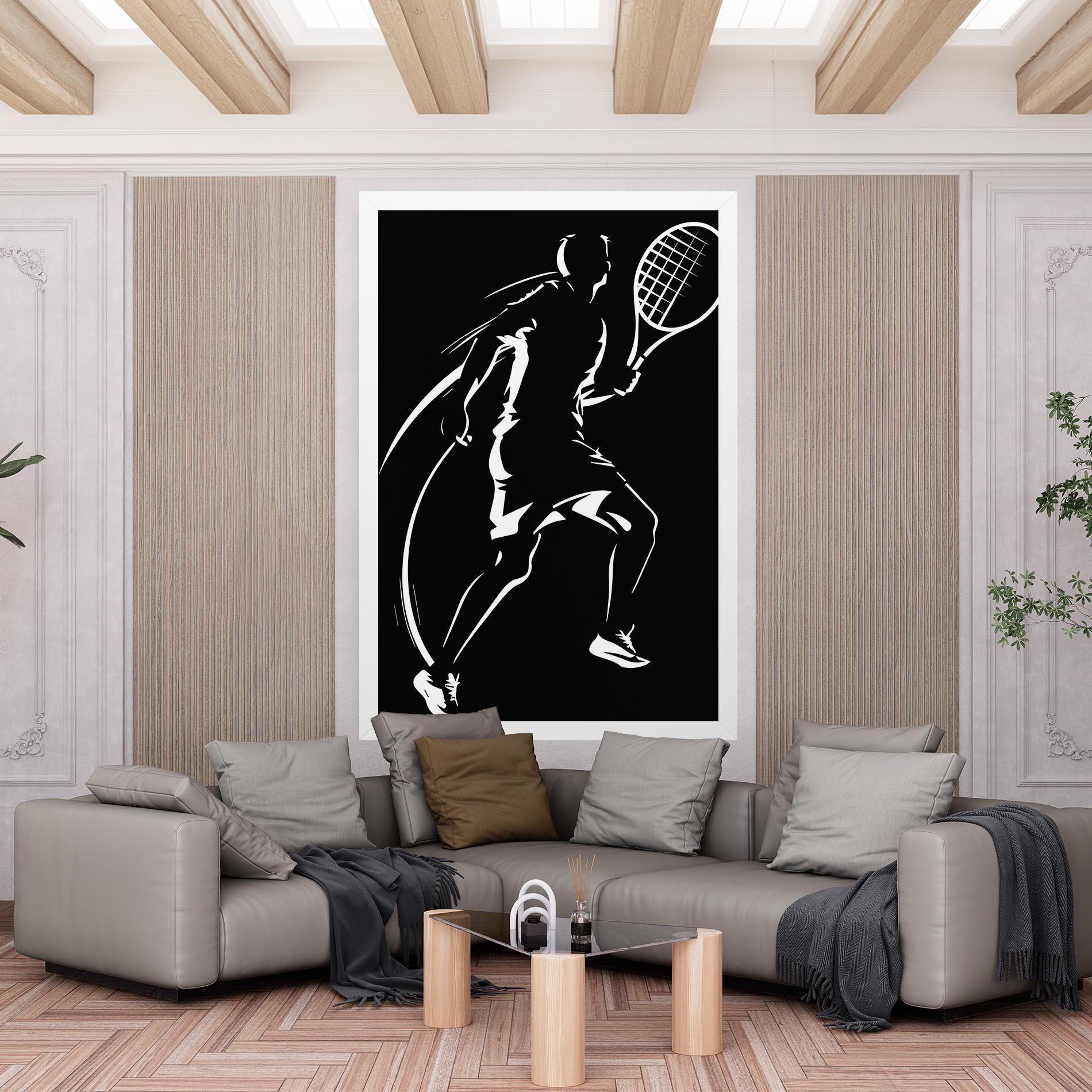 Leinwandbild White Line Tennis mockup 6