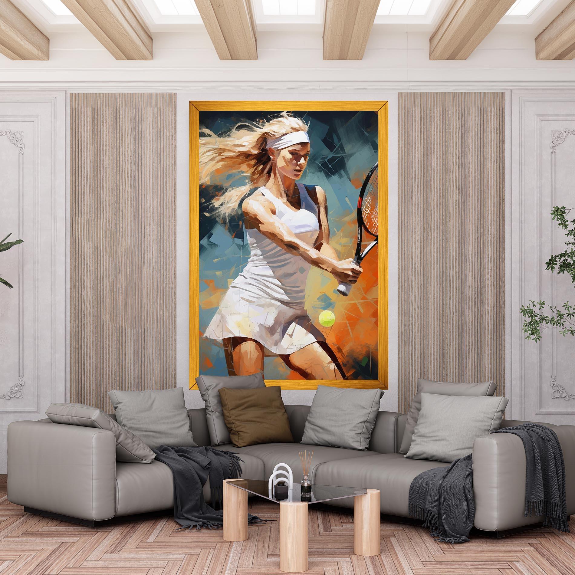 Leinwandbild Blonde Tennis Girl mockup 6