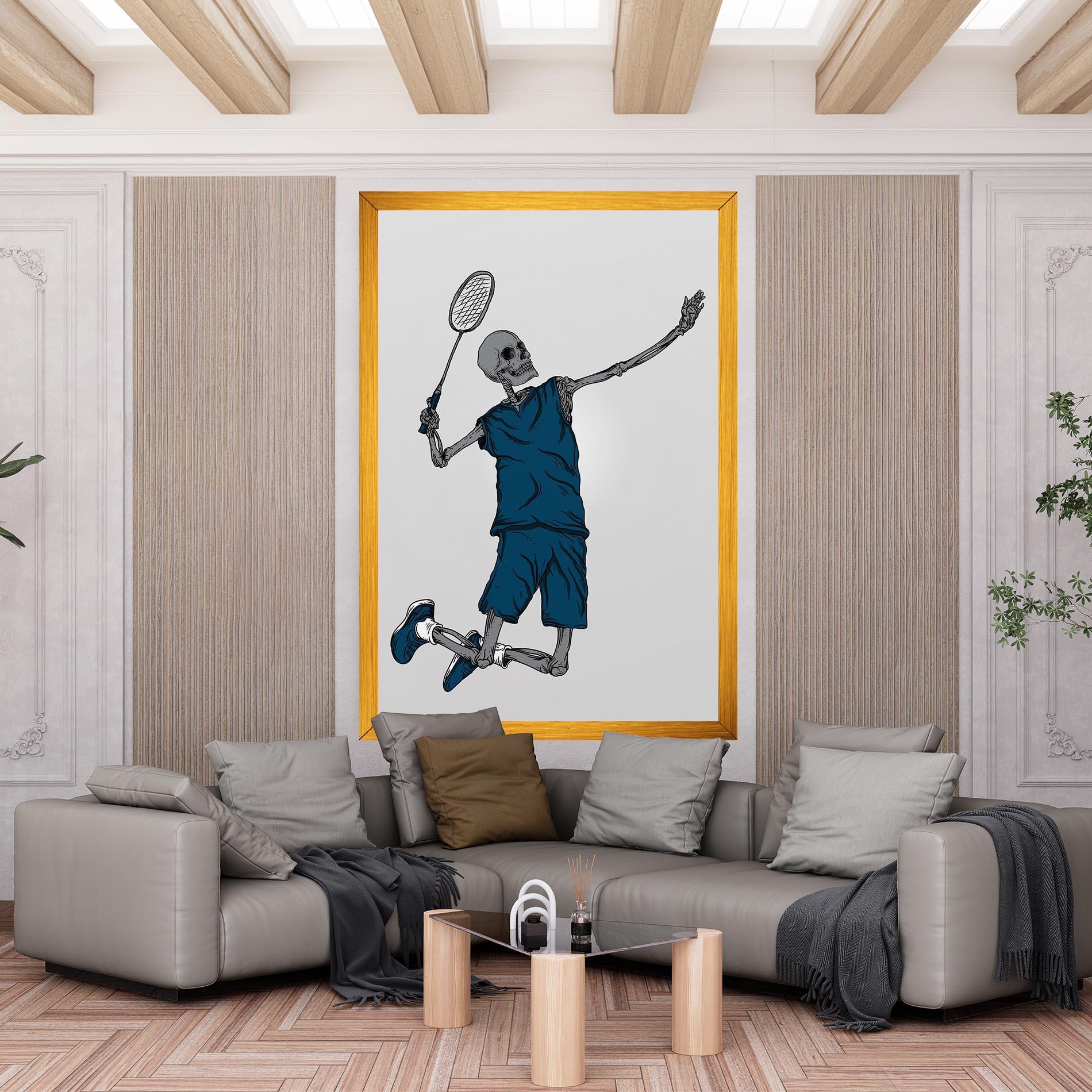 Leinwandbild Blue Skull Tennis mockup 6