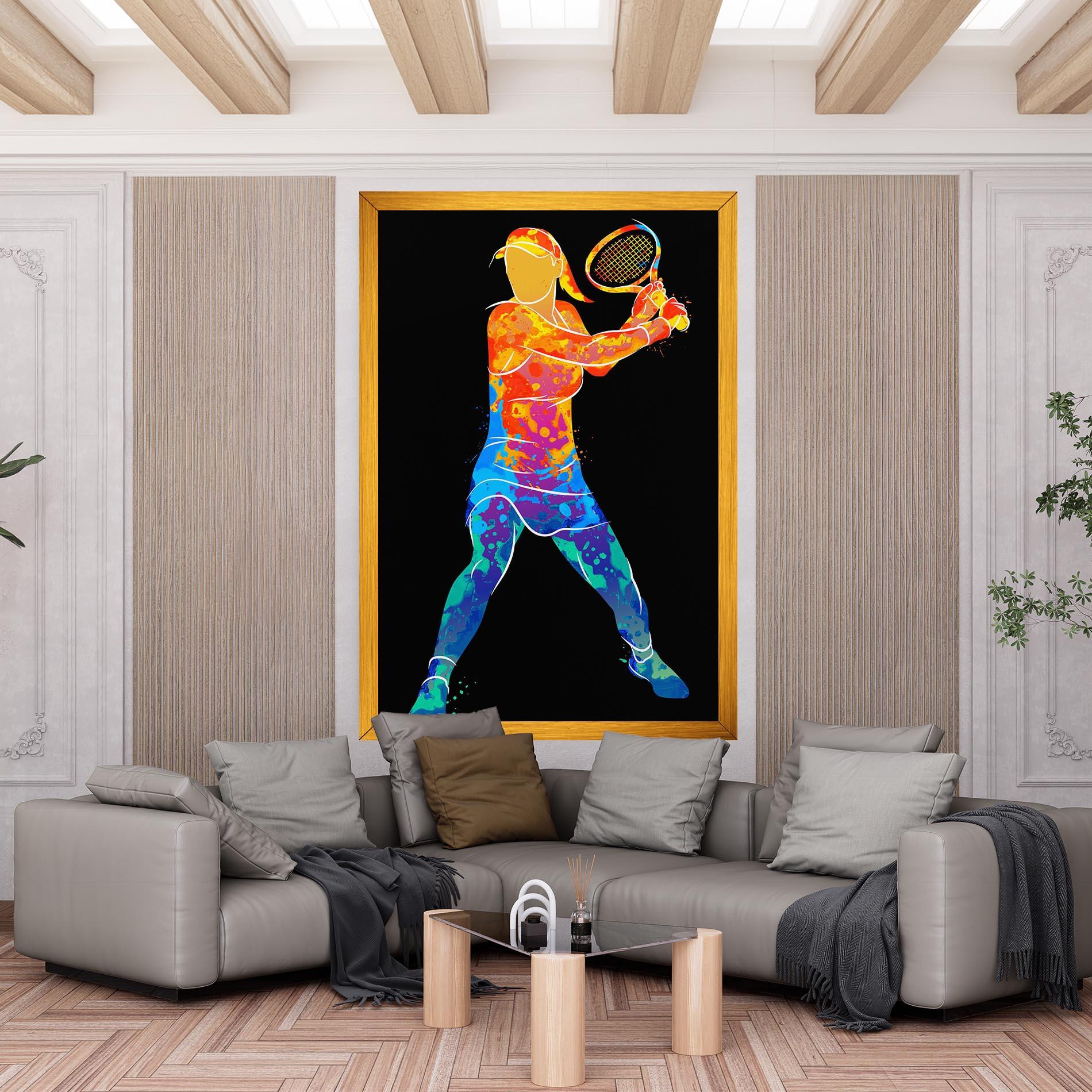 Leinwandbild Green Orange Tennis mockup 6