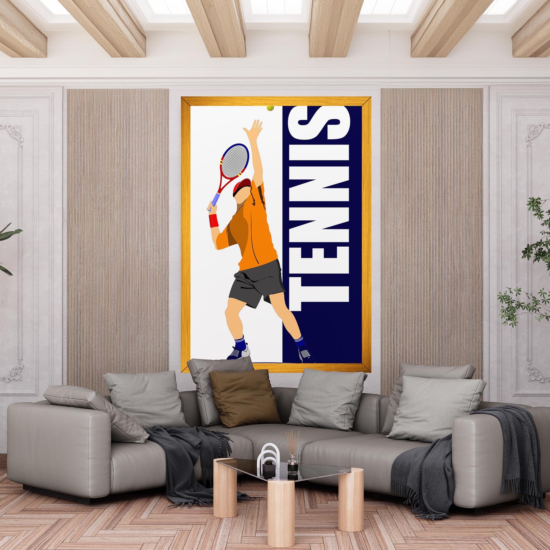Leinwandbild Orange Tennis Player mockup 6