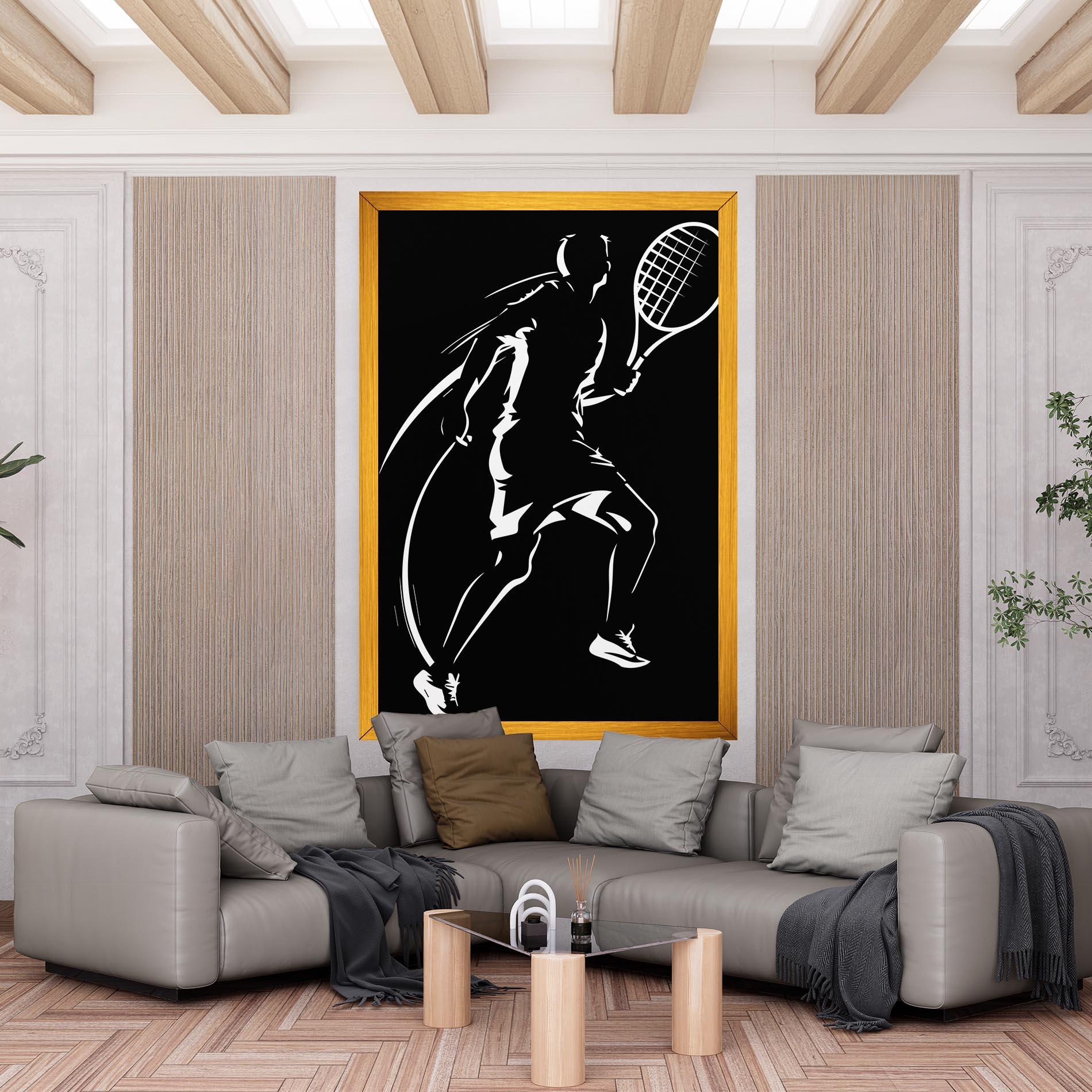 Leinwandbild White Line Tennis mockup 6