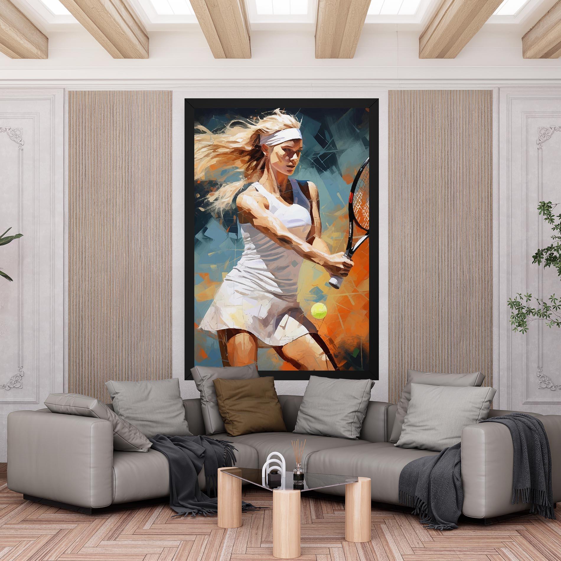 Leinwandbild Blonde Tennis Girl mockup 6
