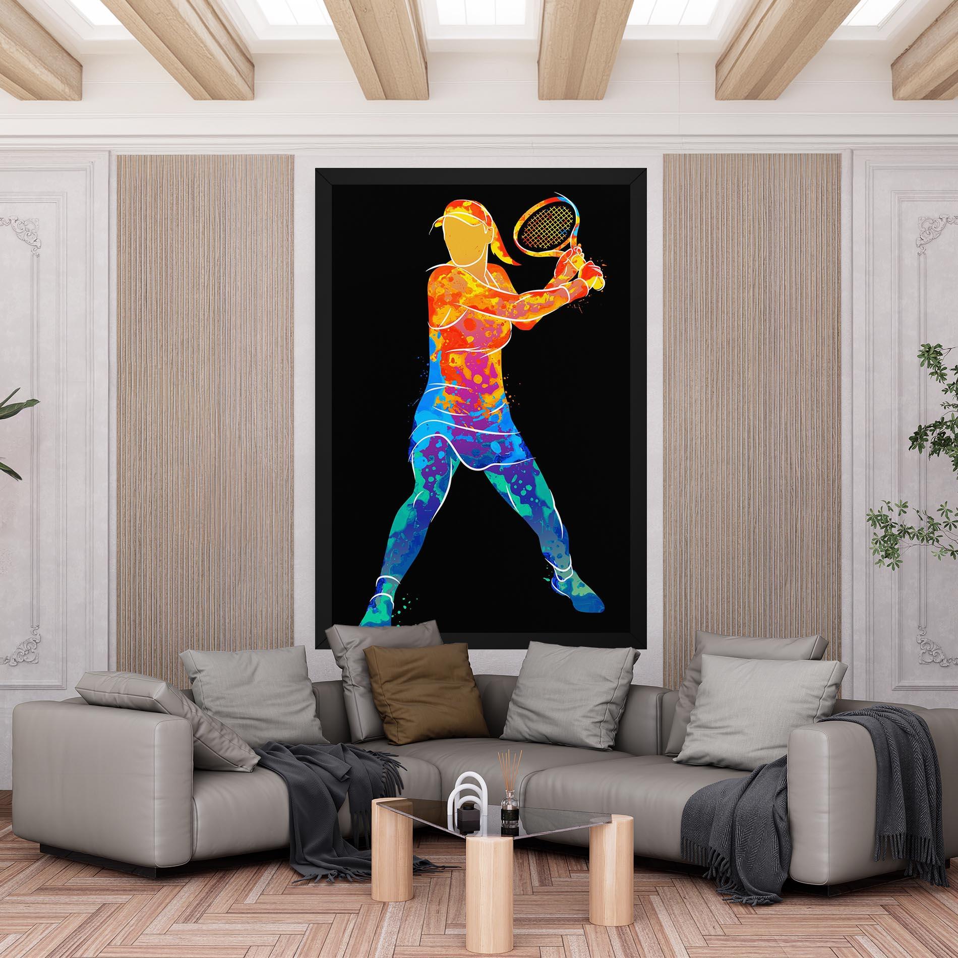 Leinwandbild Green Orange Tennis mockup 6