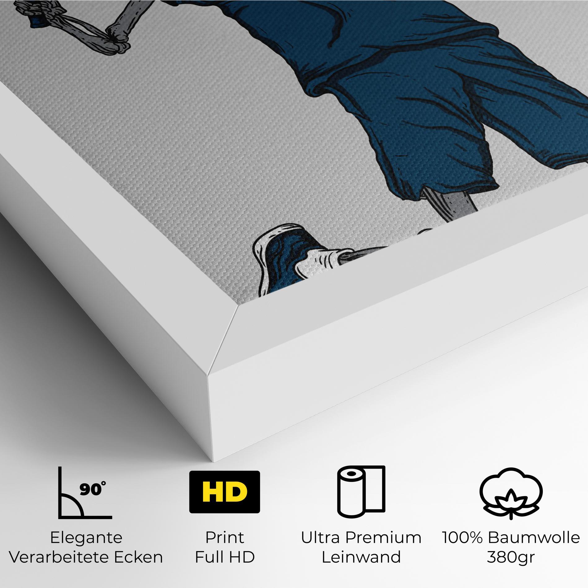 Leinwandbild Blue Skull Tennis mockup 4