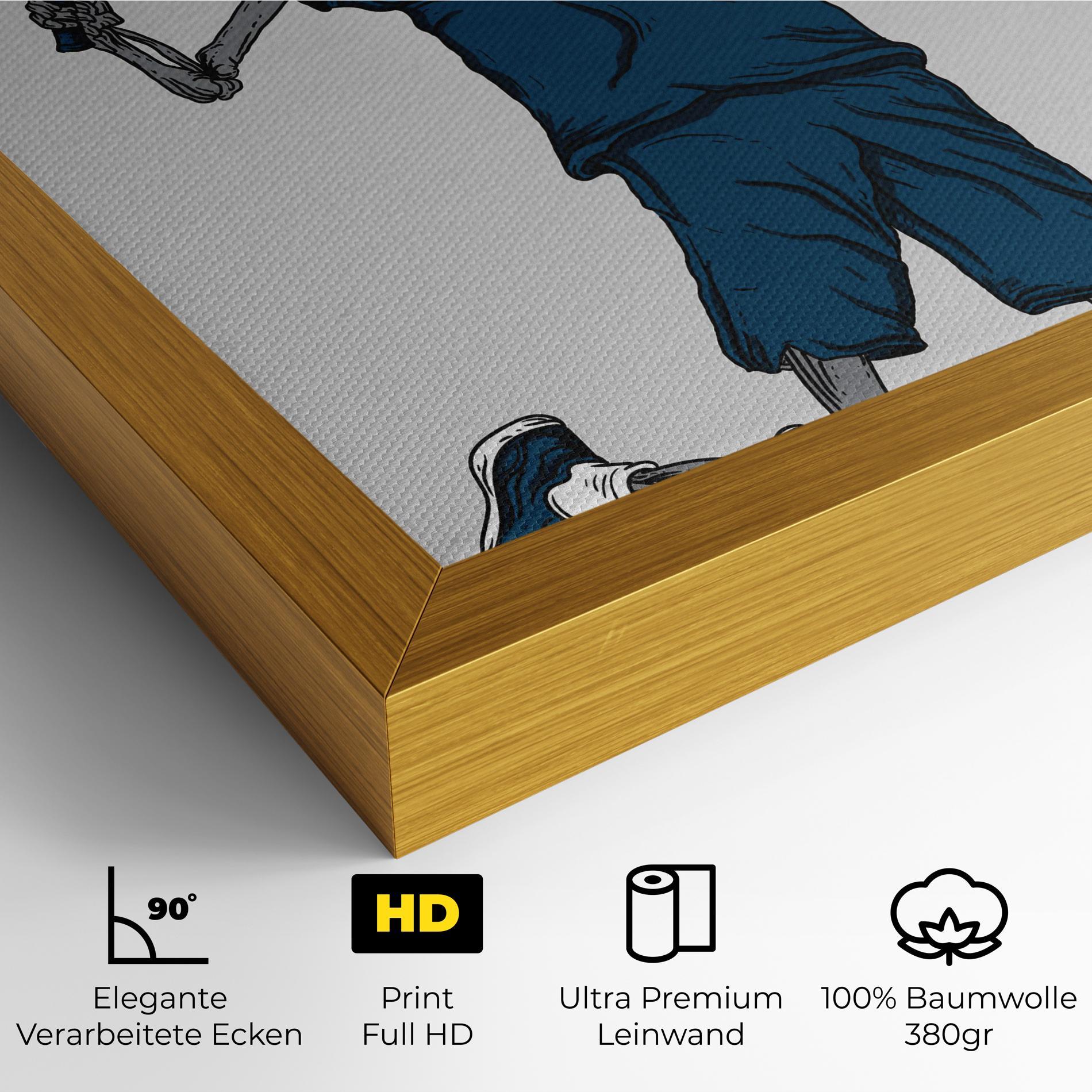 Leinwandbild Blue Skull Tennis mockup 4