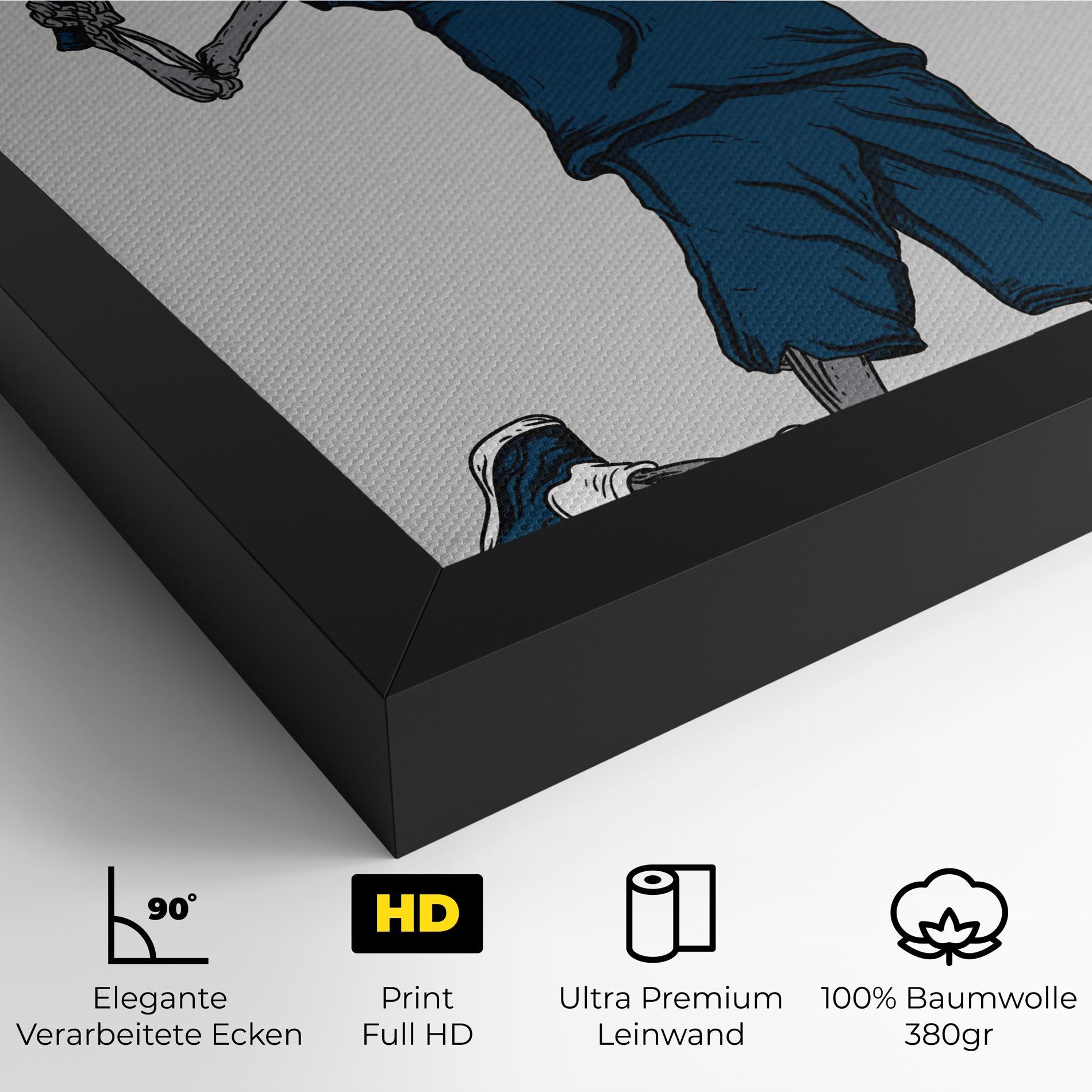 Leinwandbild Blue Skull Tennis mockup 4