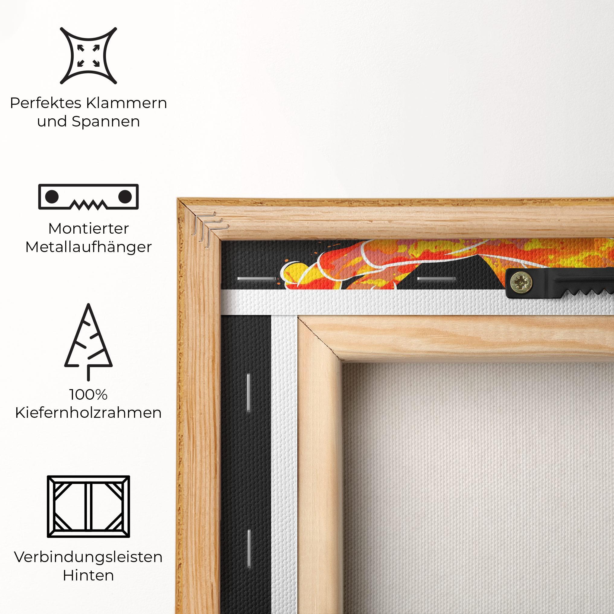 Leinwandbild Green Orange Tennis mockup 5