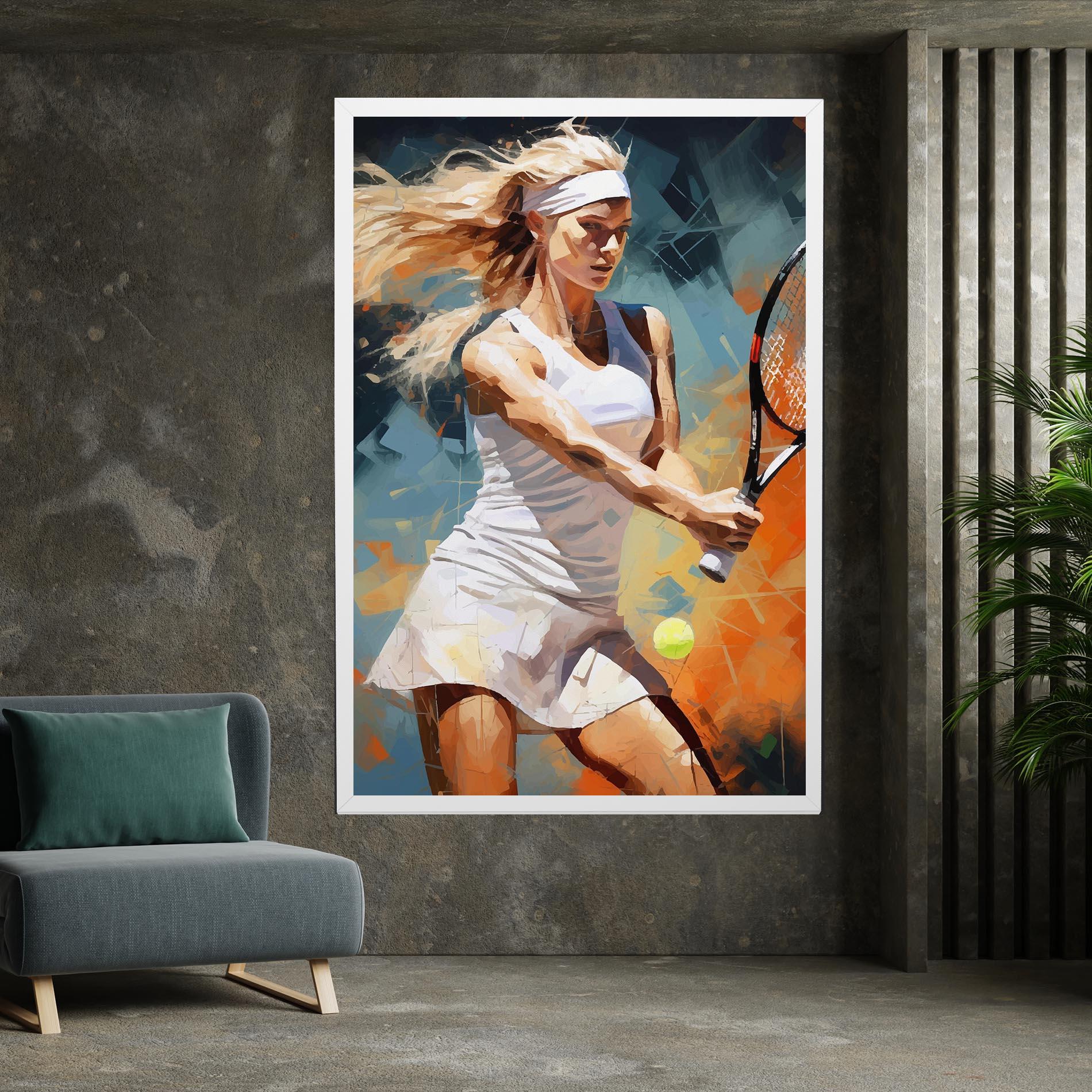Leinwandbild Blonde Tennis Girl mockup 7