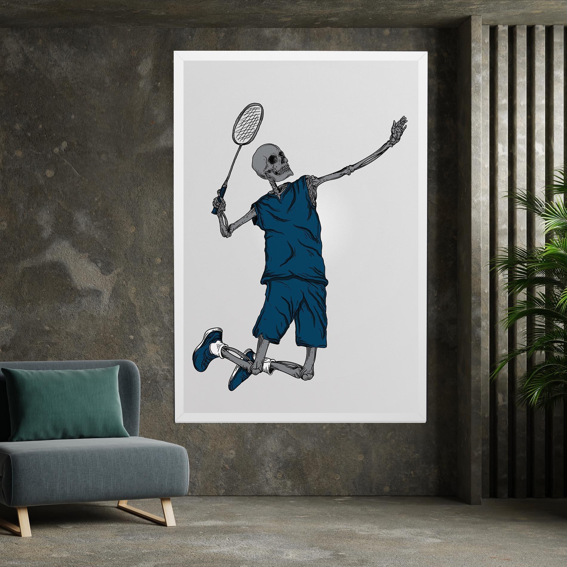 Leinwandbild Blue Skull Tennis mockup 7
