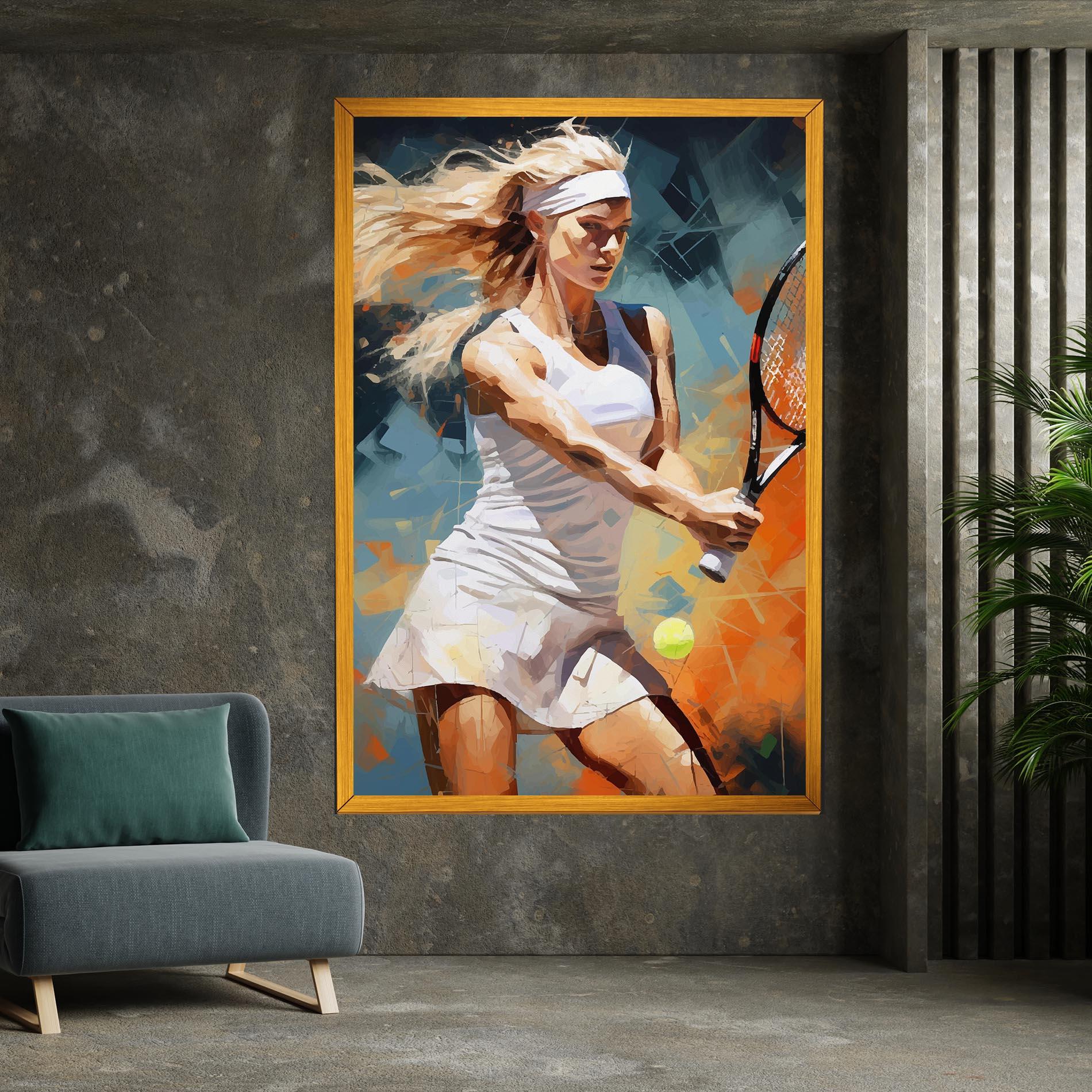 Leinwandbild Blonde Tennis Girl mockup 7