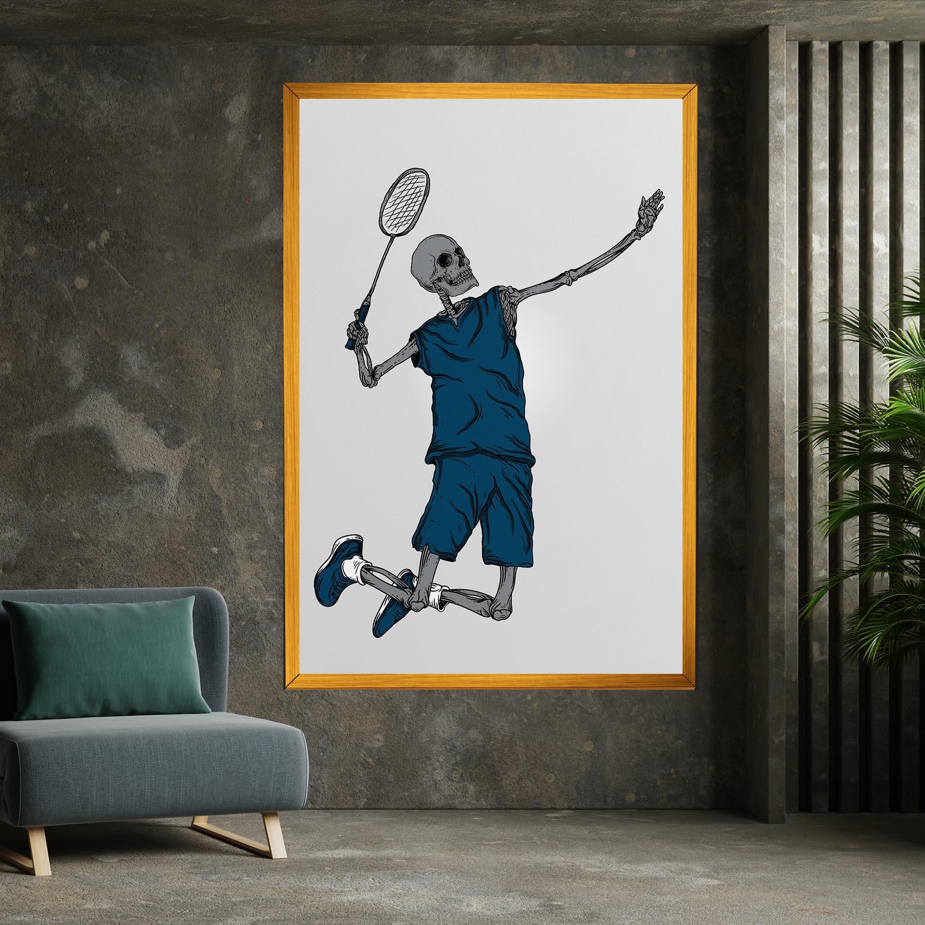Leinwandbild Blue Skull Tennis mockup 7