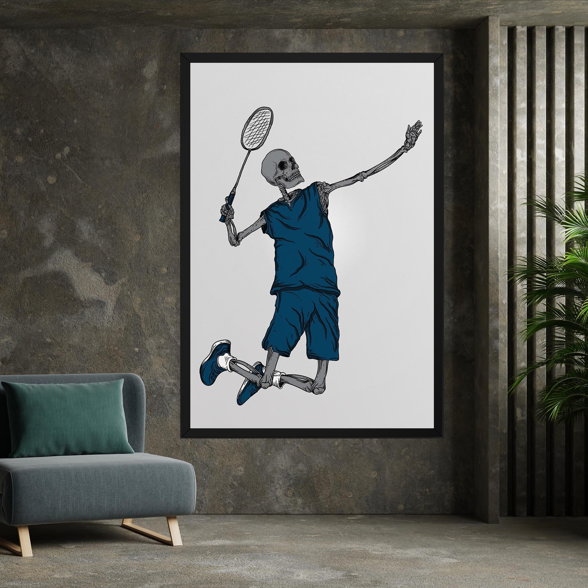 Leinwandbild Blue Skull Tennis mockup 7