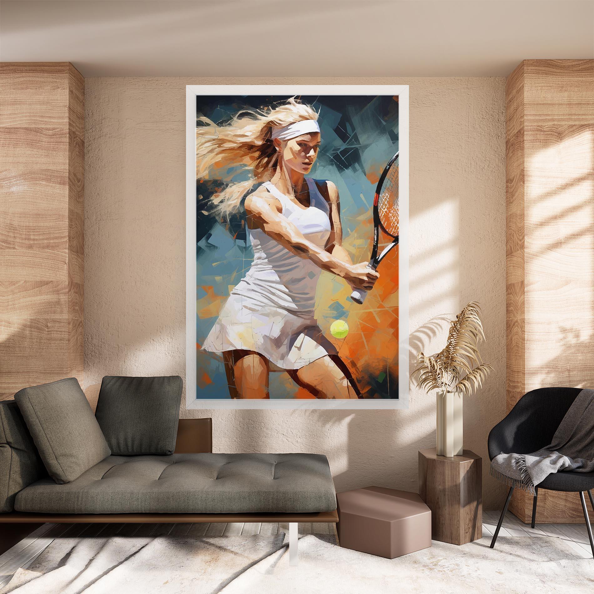 Leinwandbild Blonde Tennis Girl mockup 8