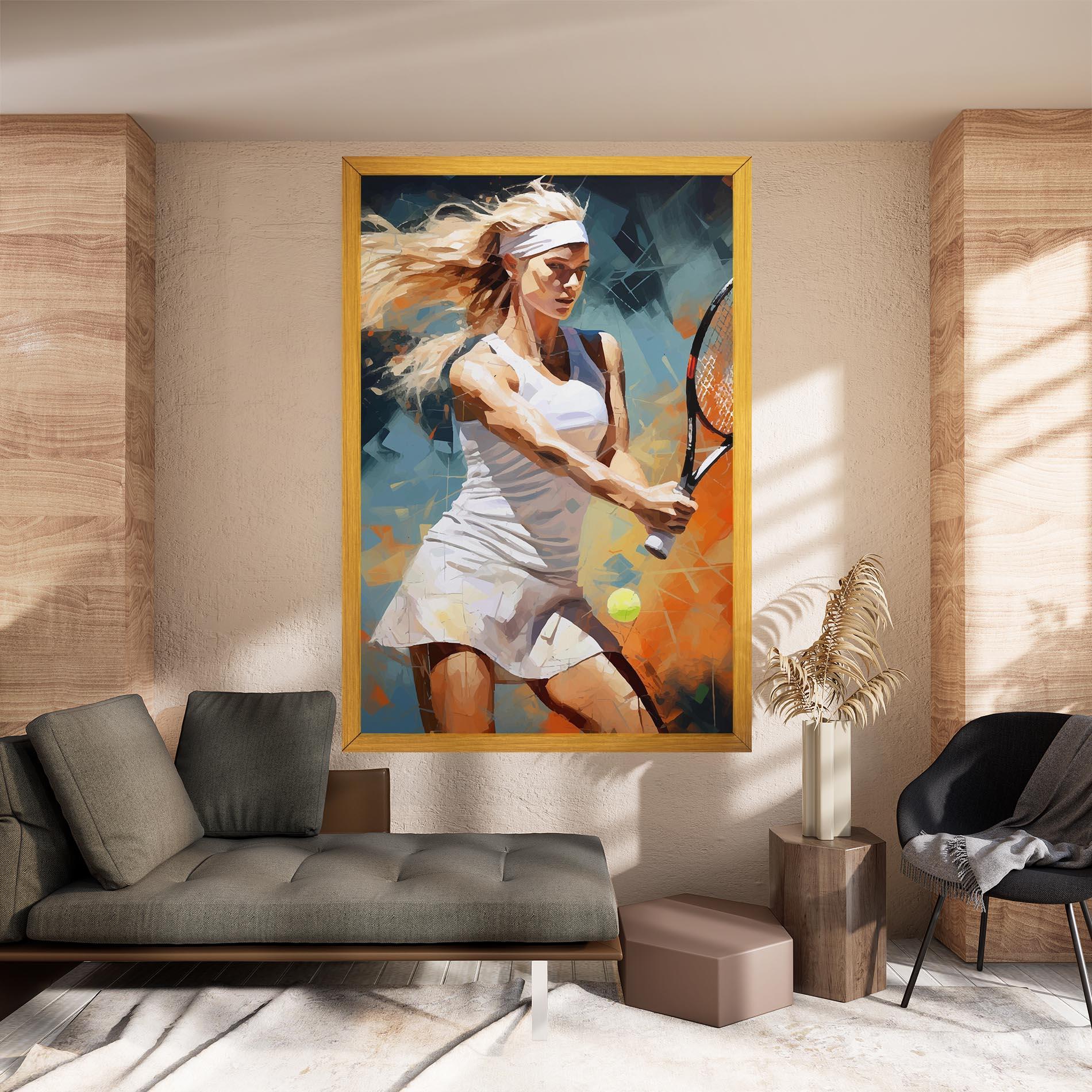 Leinwandbild Blonde Tennis Girl mockup 8