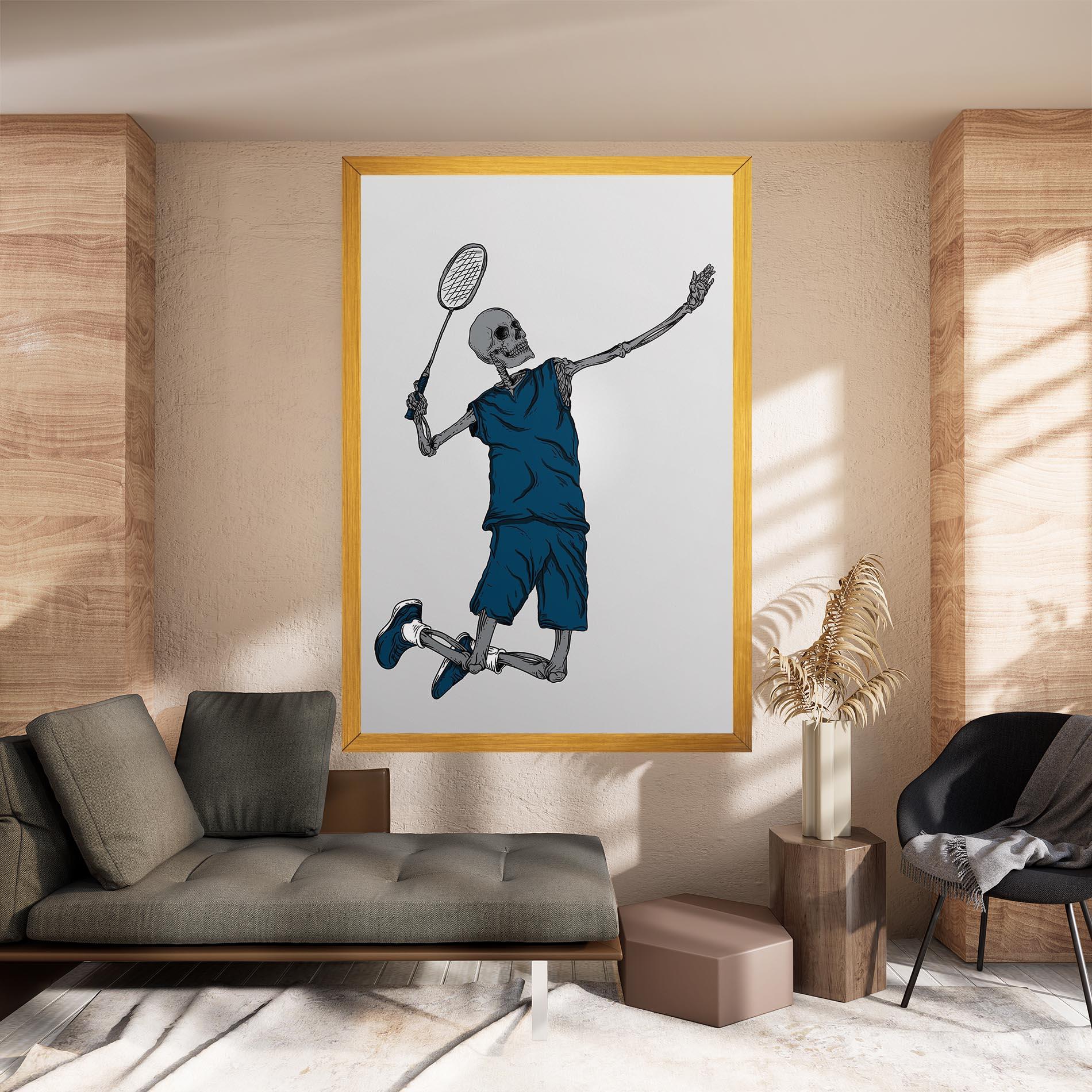 Leinwandbild Blue Skull Tennis mockup 8