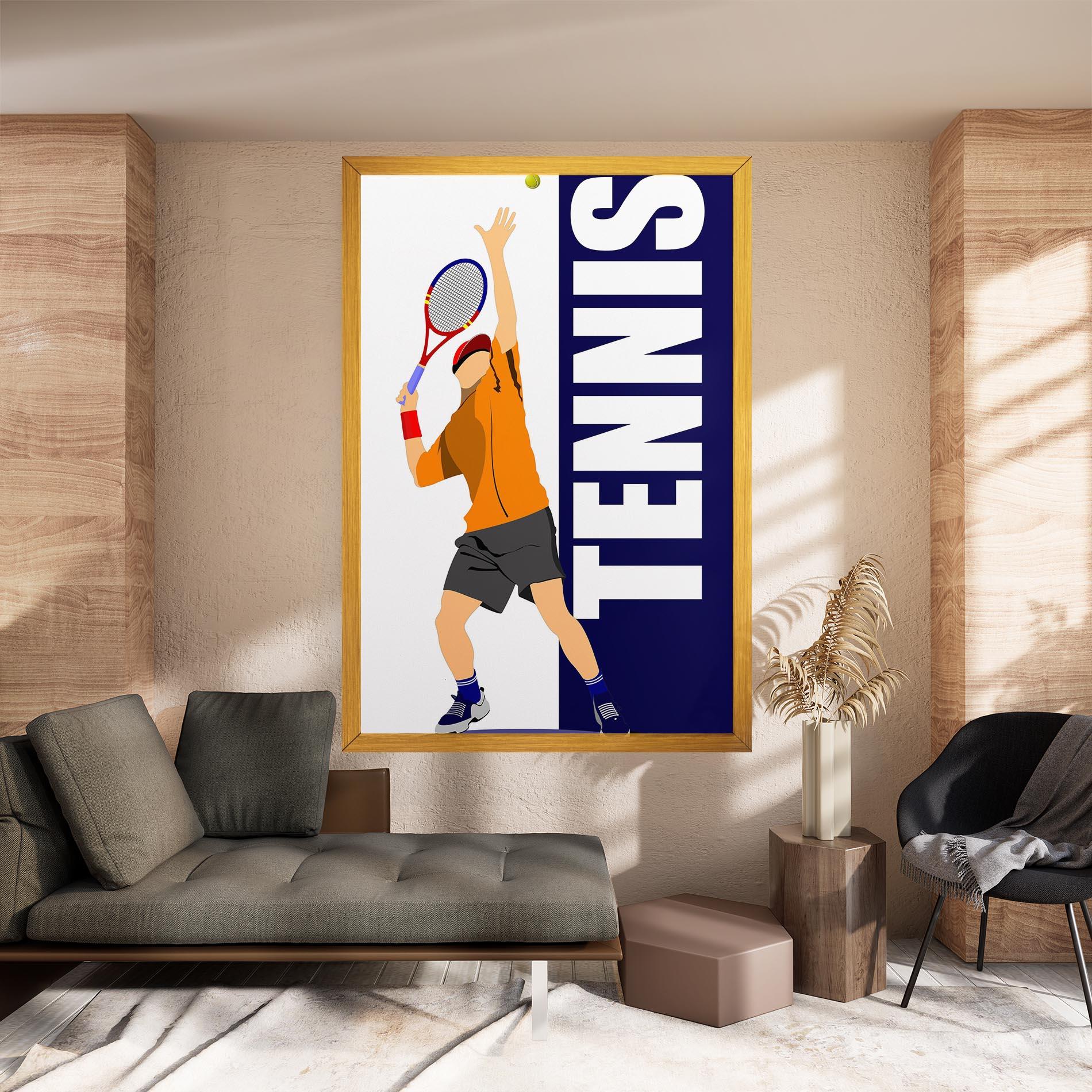Leinwandbild Orange Tennis Player mockup 8