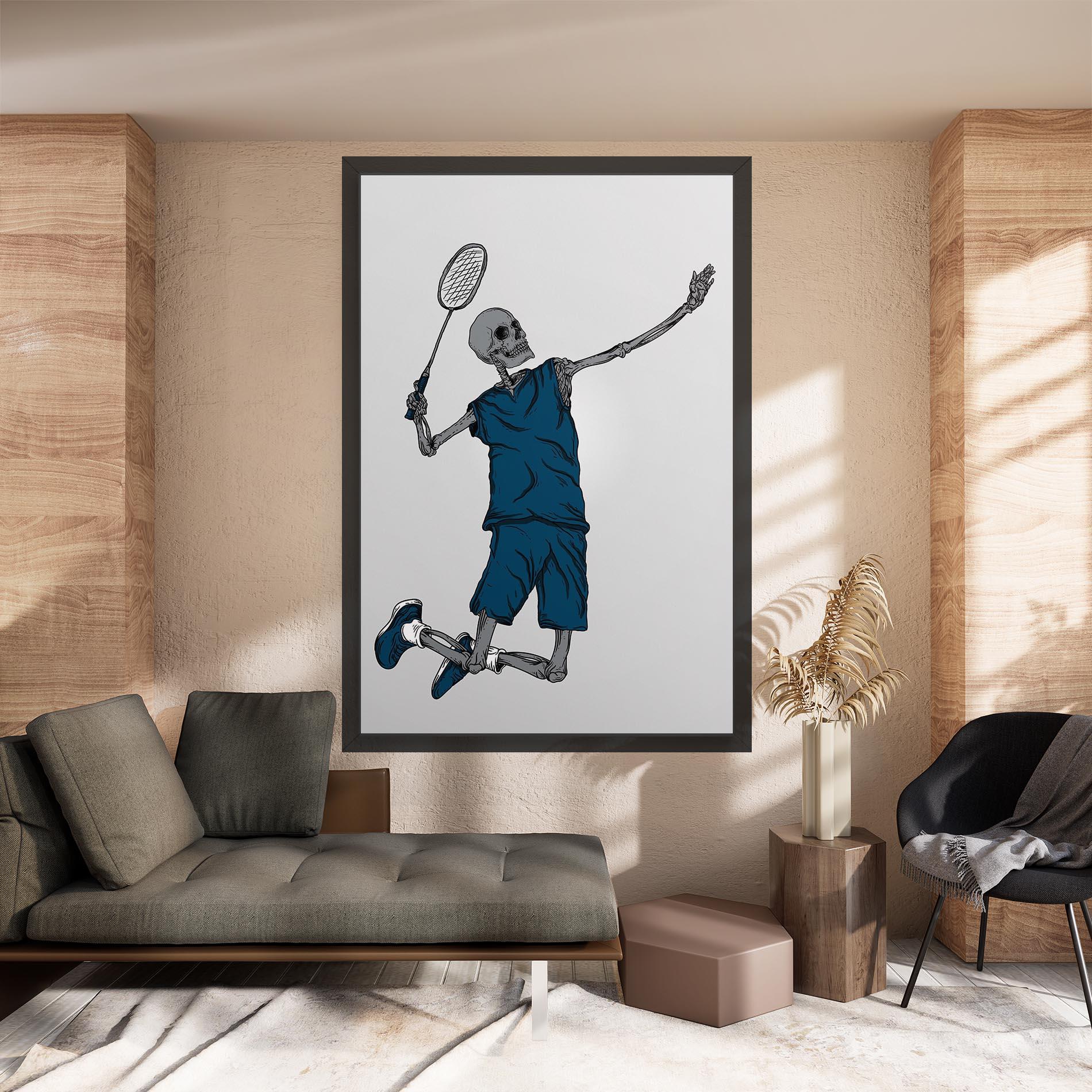 Leinwandbild Blue Skull Tennis mockup 8