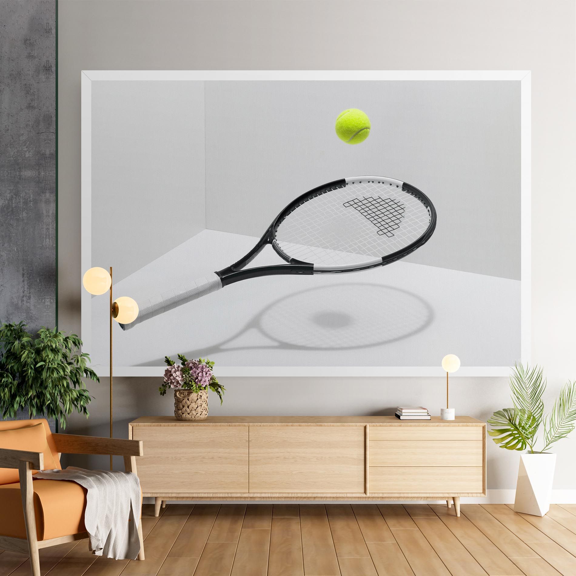 Floating Tennis Racket mockup 9