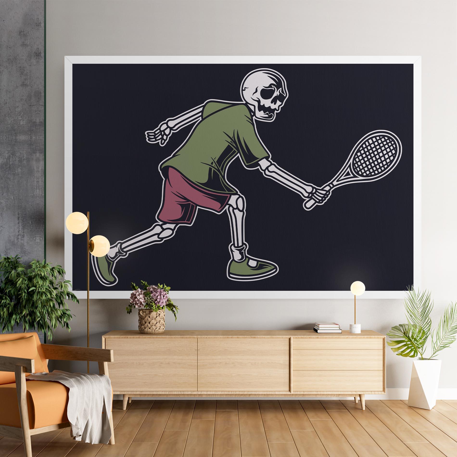 Leinwandbild Skull Tennis mockup 9