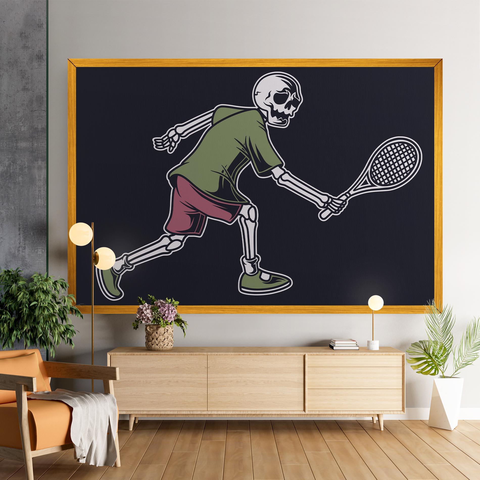 Leinwandbild Skull Tennis mockup 9