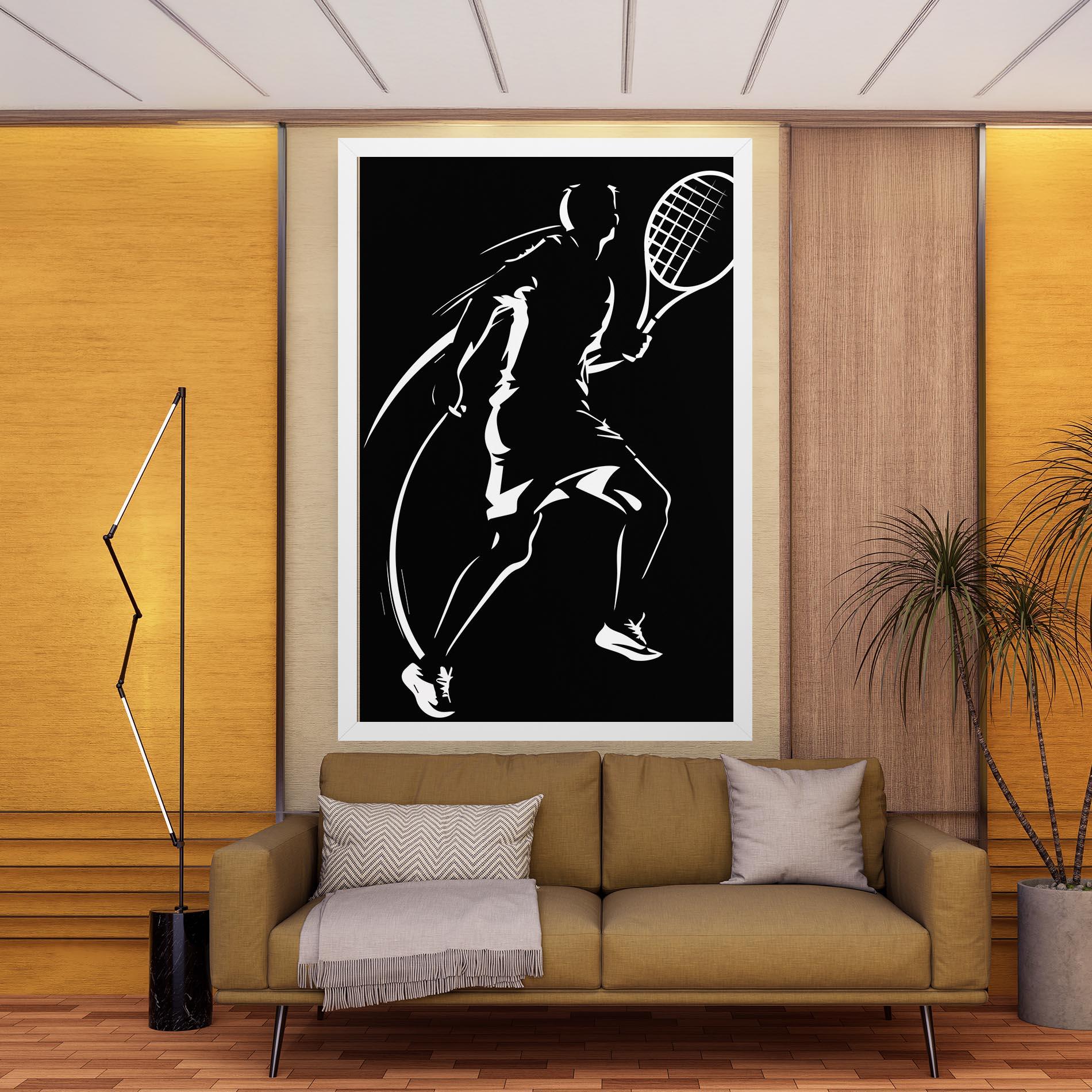 Leinwandbild White Line Tennis mockup 9