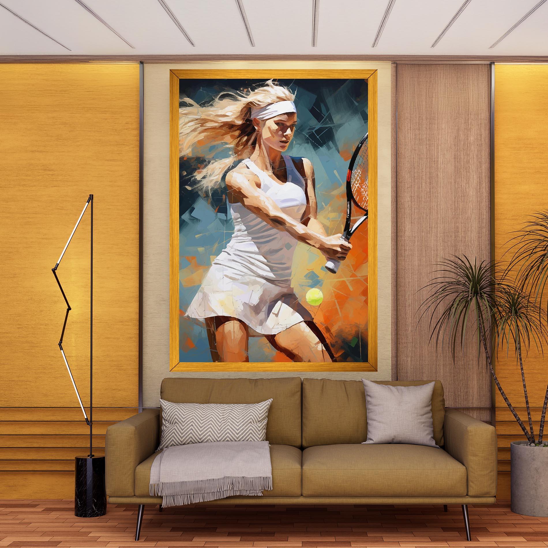 Leinwandbild Blonde Tennis Girl mockup 9