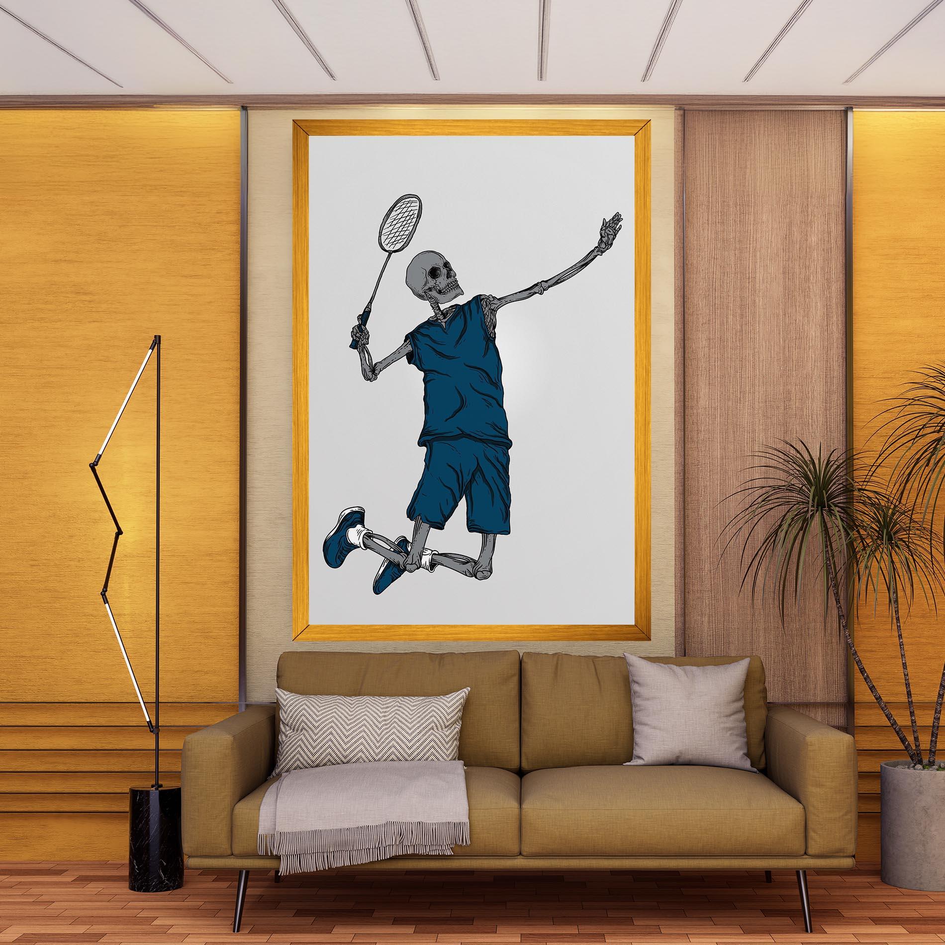 Leinwandbild Blue Skull Tennis mockup 9